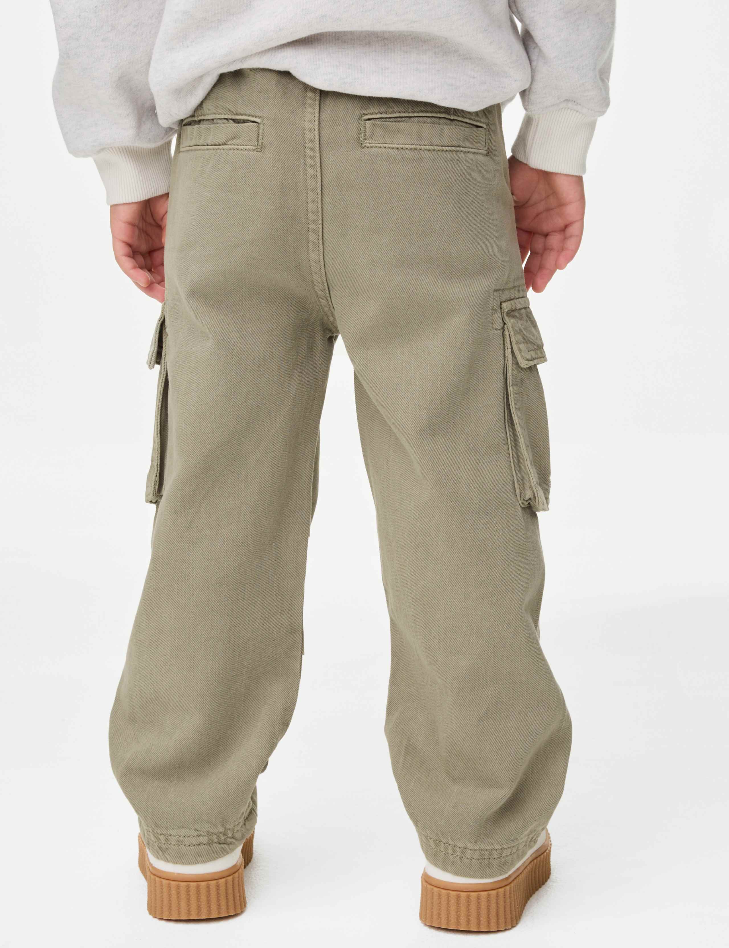 Pure Cotton Wide Leg Cargo Trousers (2-16 Yrs) 5 of 5