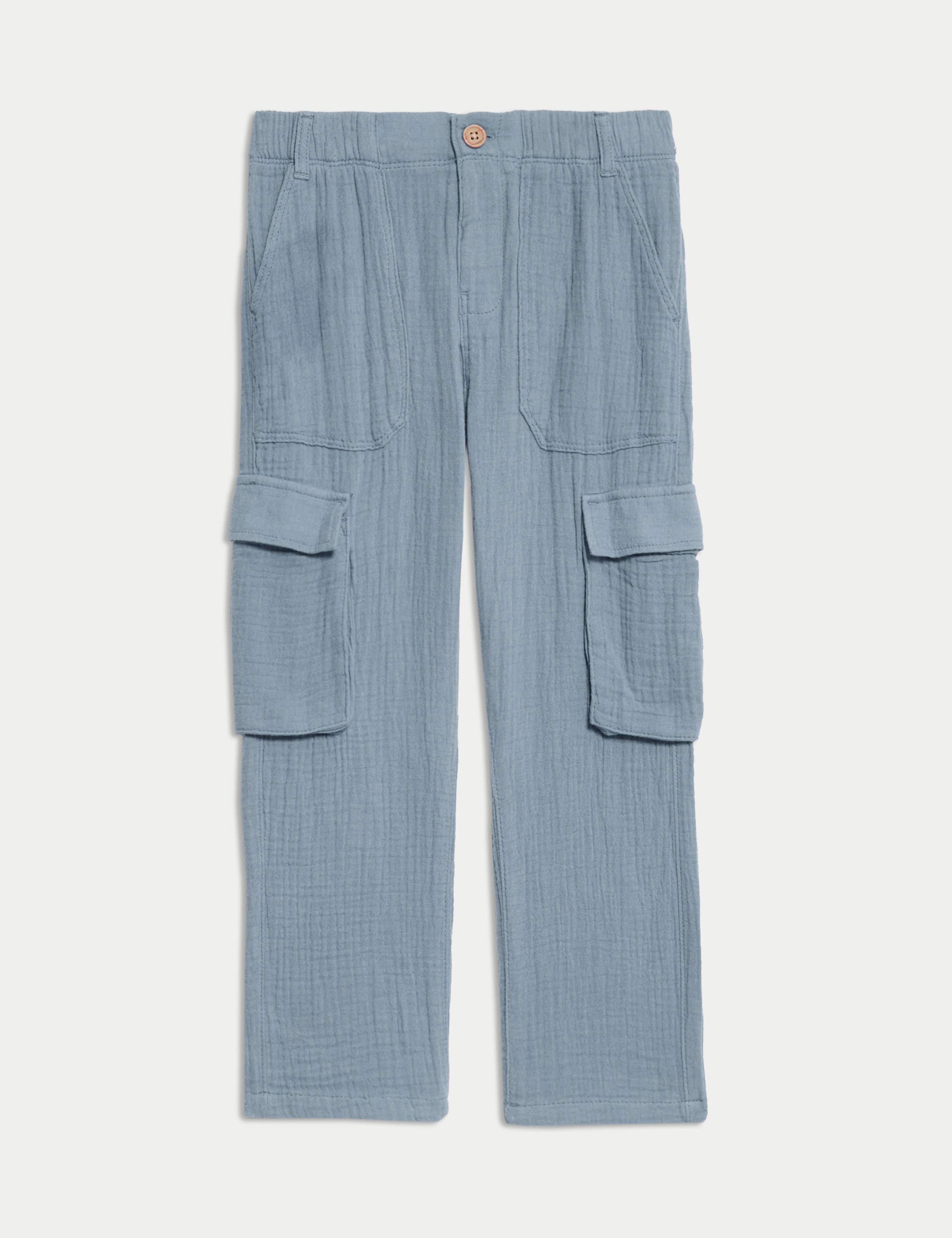 Pure Cotton Double Cloth Cargo Trousers (2-8 Yrs) 2 of 7