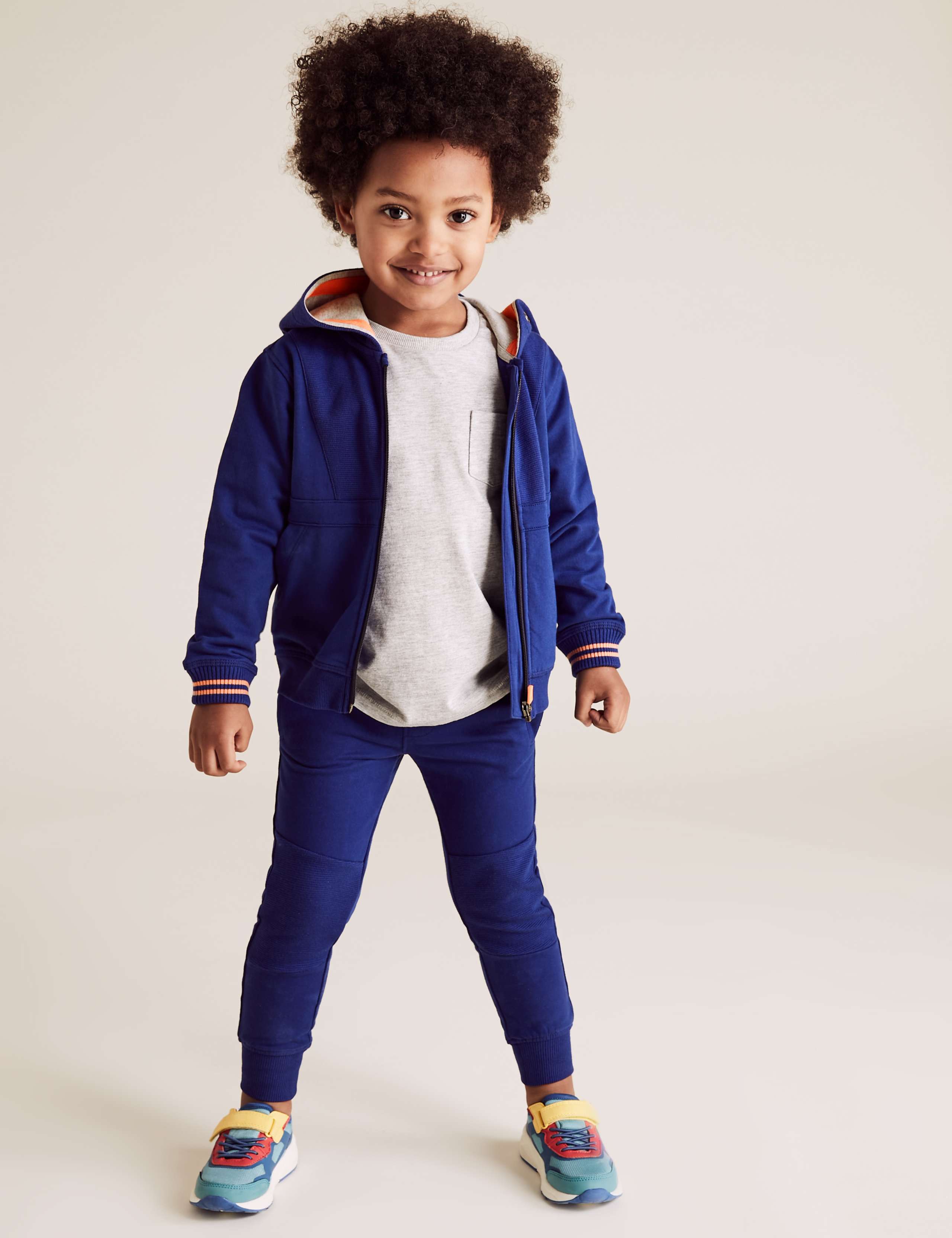 Cotton Ottoman Ribbed Joggers (2-7 Yrs) 1 of 5