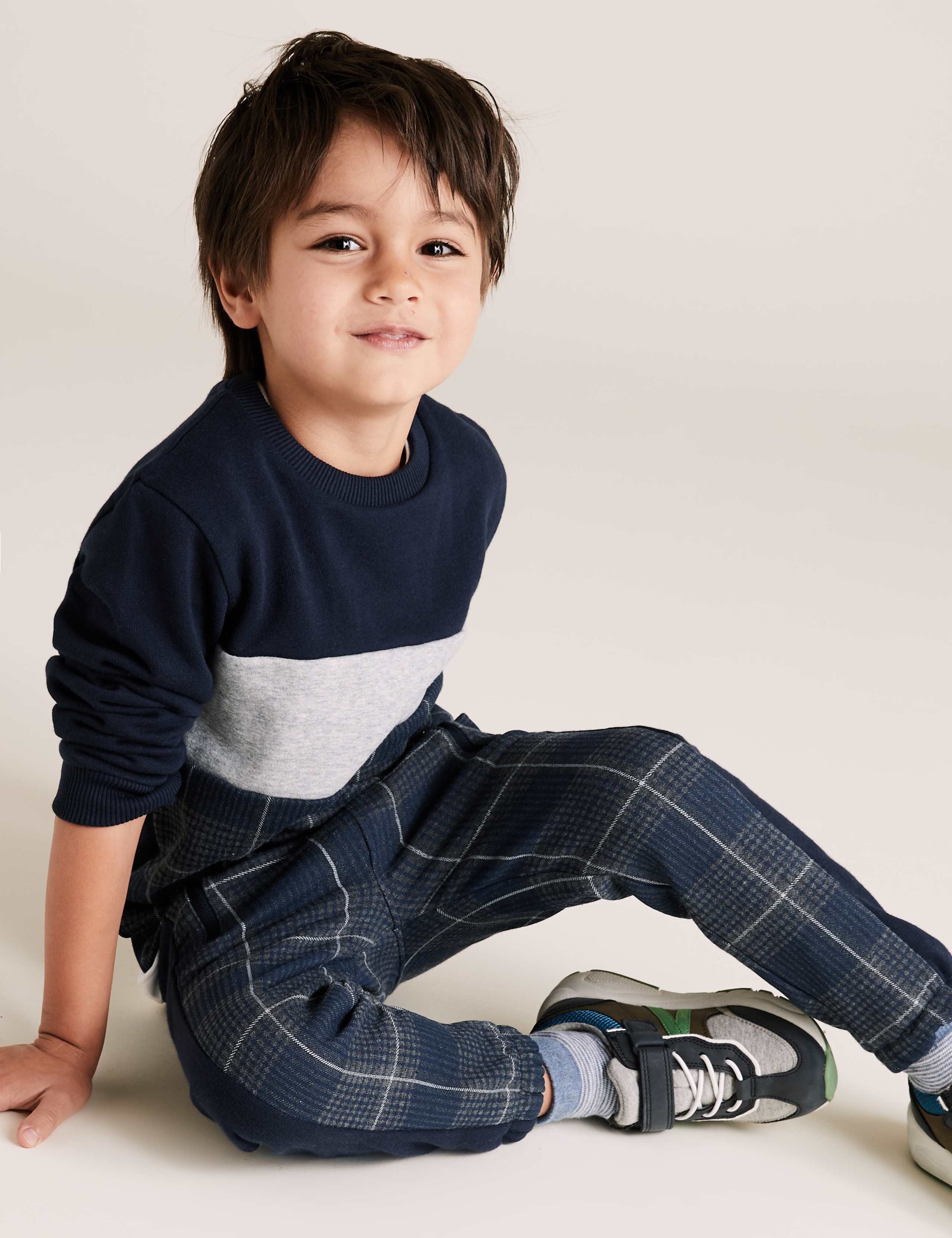 Cotton Checked Sweatshirt (2-7 Yrs) 1 of 4