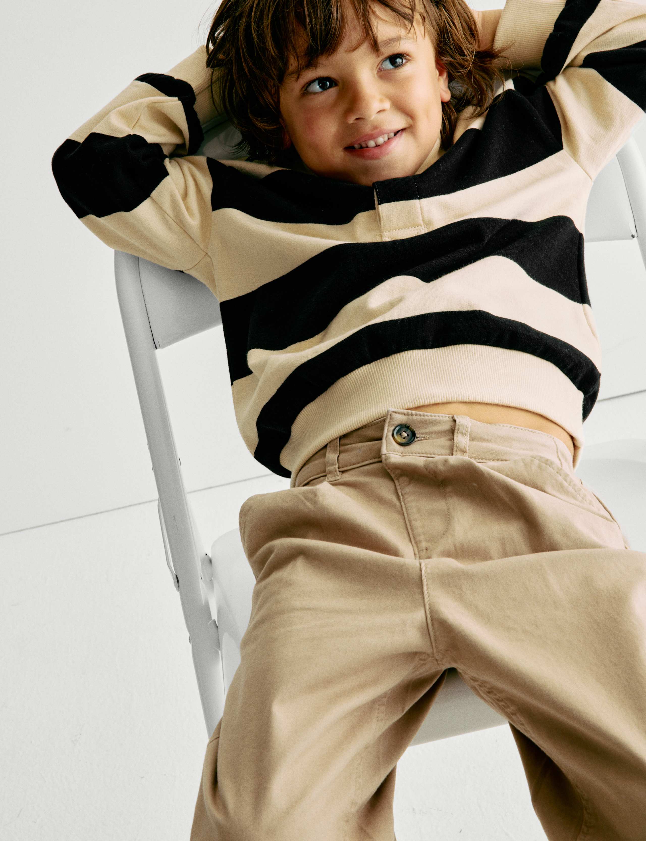 Pure Cotton Striped Rugby Shirt (2-8 Yrs) 3 of 7