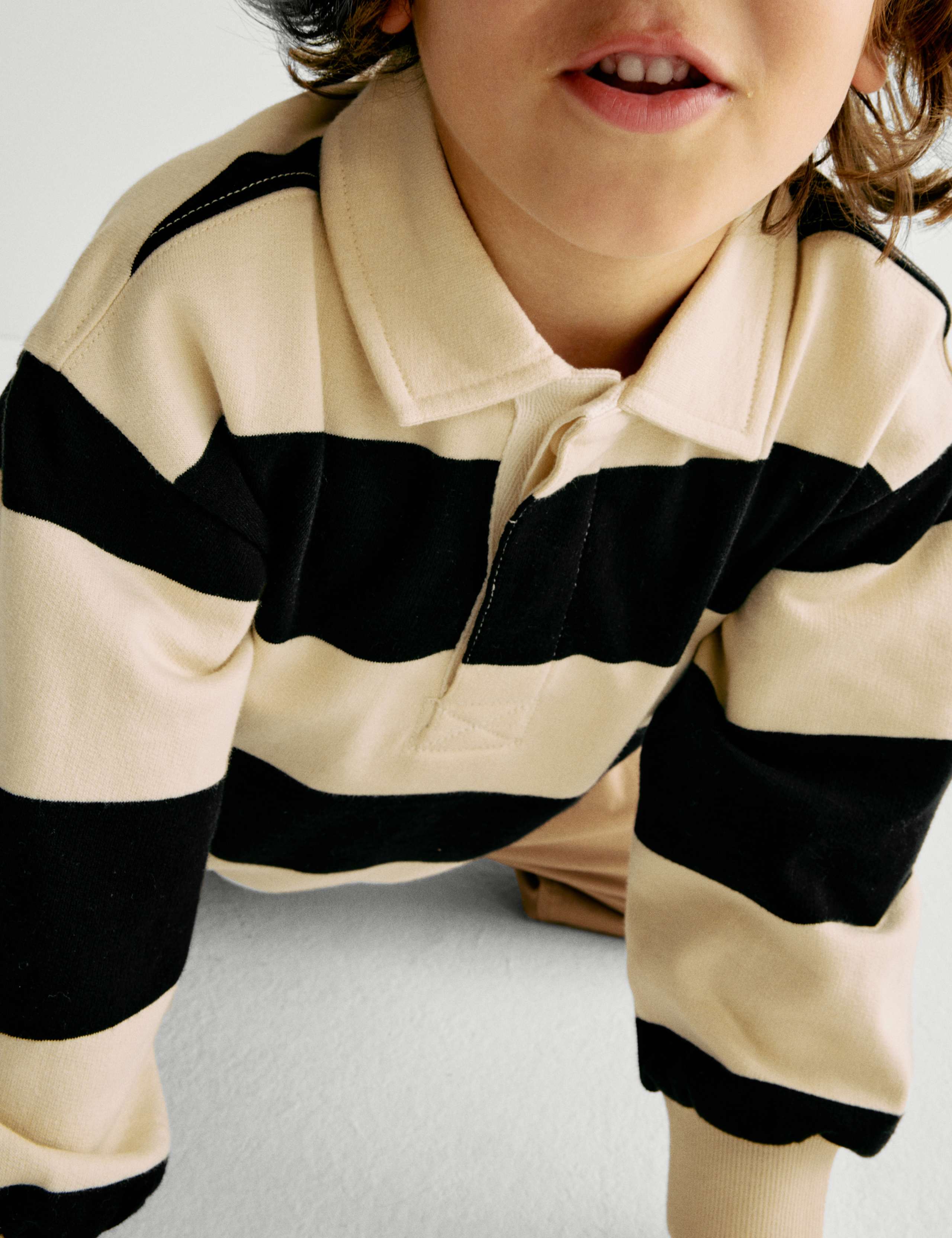 Pure Cotton Striped Rugby Shirt (2-8 Yrs) 6 of 7