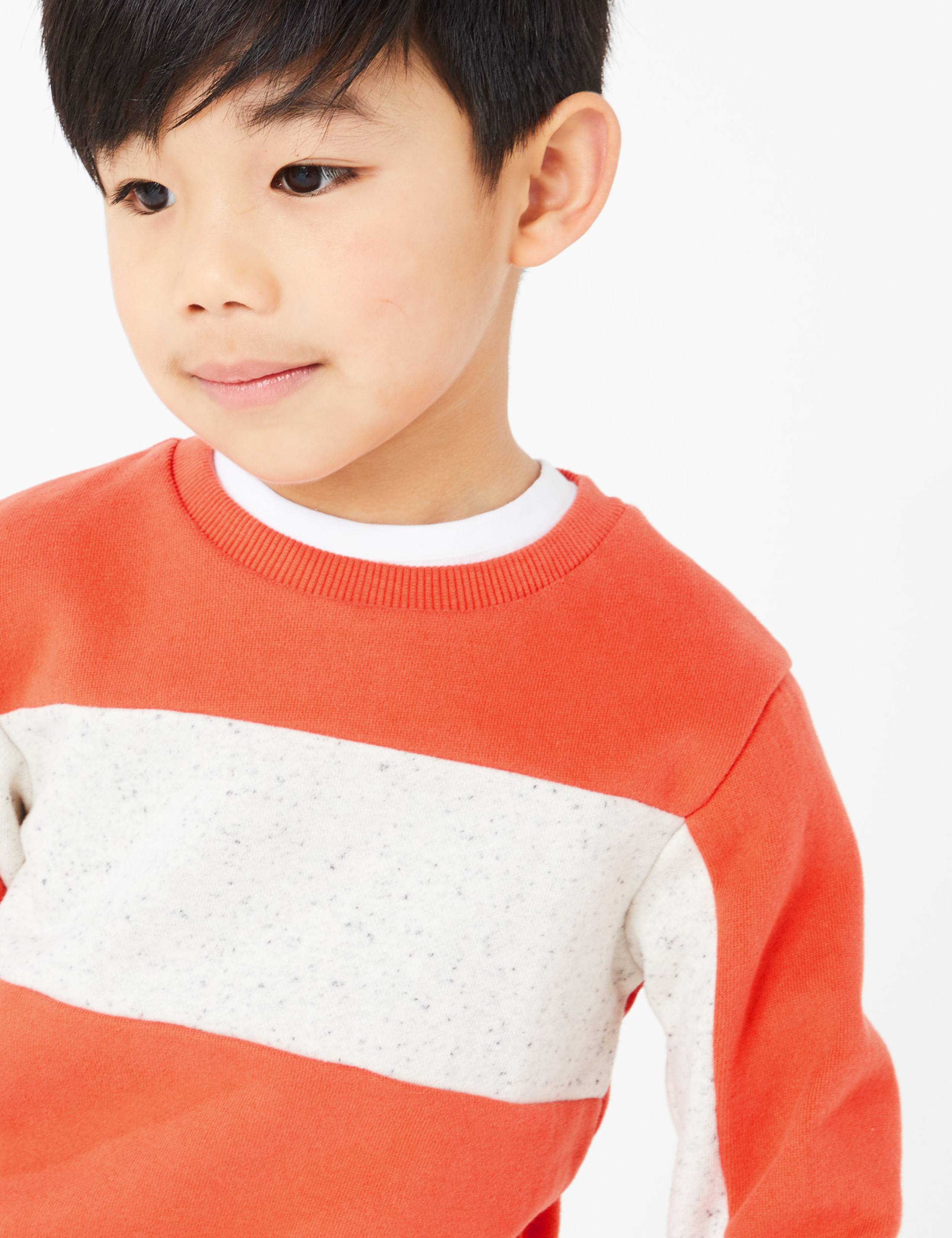 Cotton Rich Colourblock Sweatshirt (2-7 Years) 1 of 4