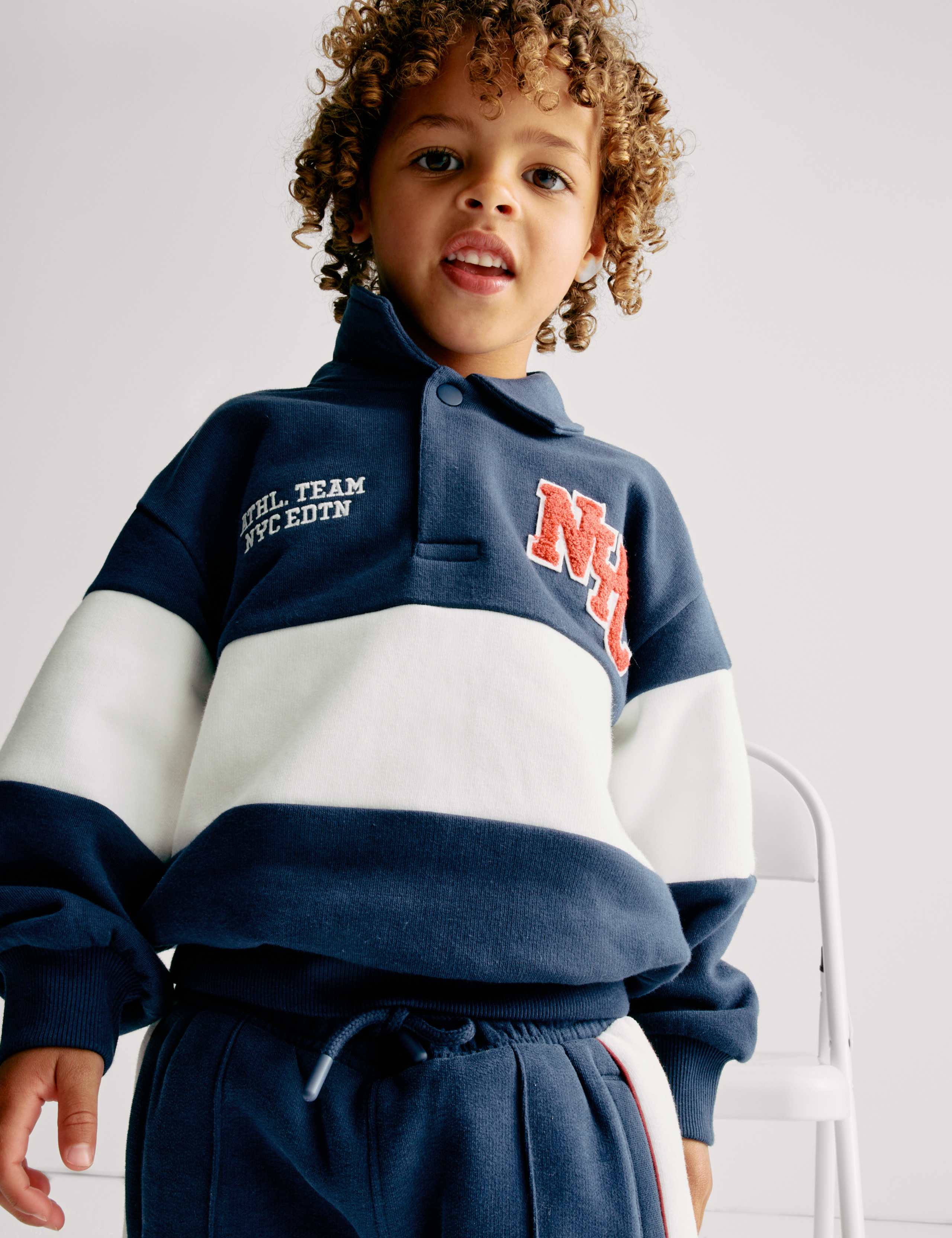 Cotton Rich Striped Rugby Shirt (2-8 Yrs) 3 of 7
