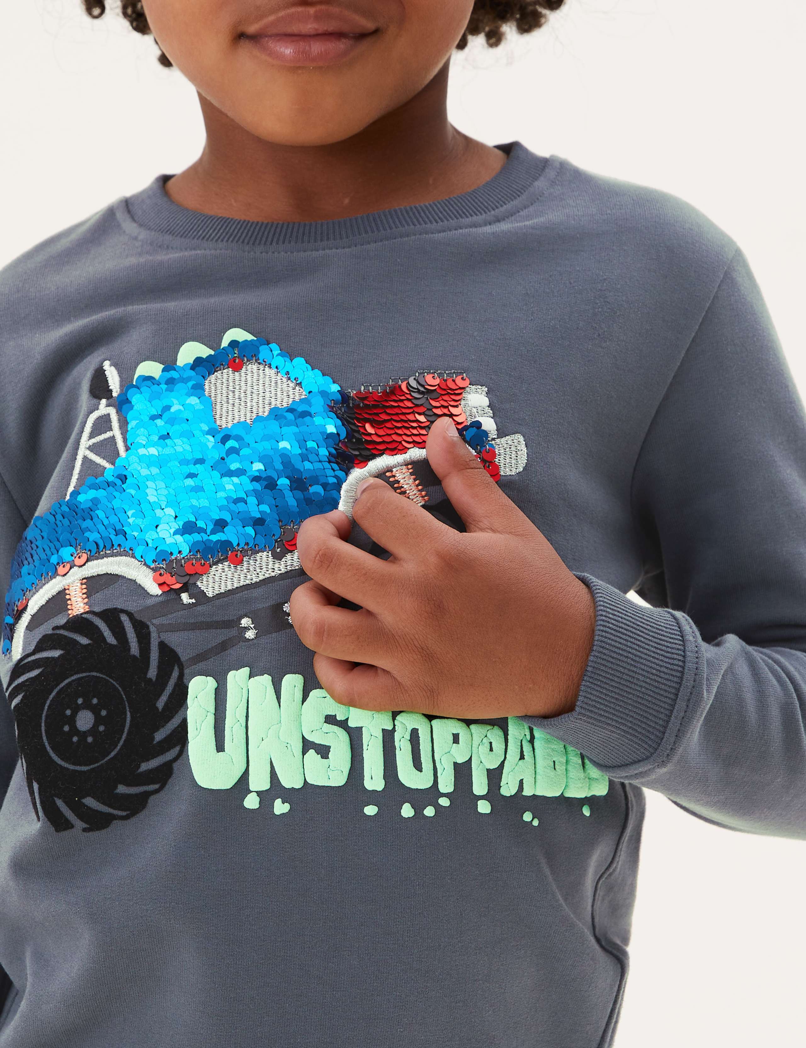 Cotton Monster Truck Sequin Jumper (2-7 Yrs) 3 of 5