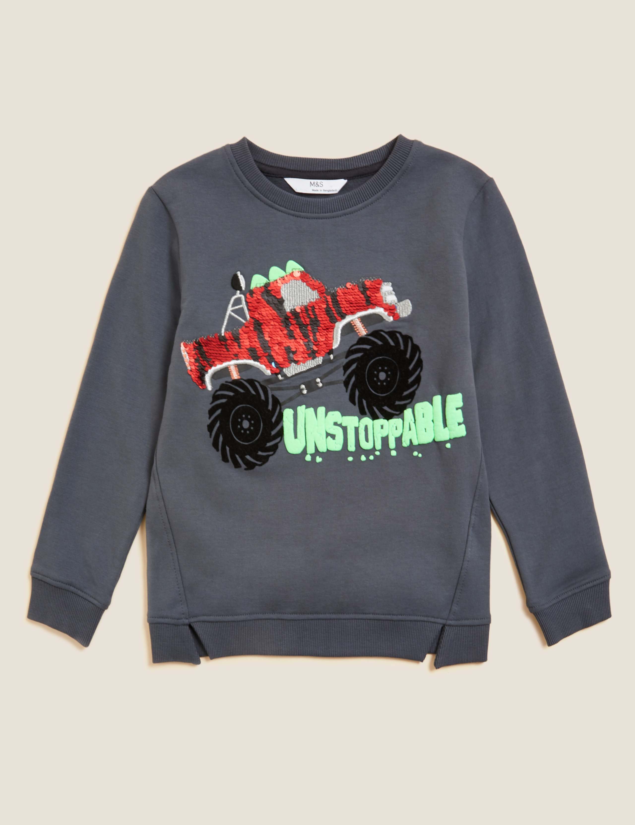 Cotton Monster Truck Sequin Jumper (2-7 Yrs) 2 of 5
