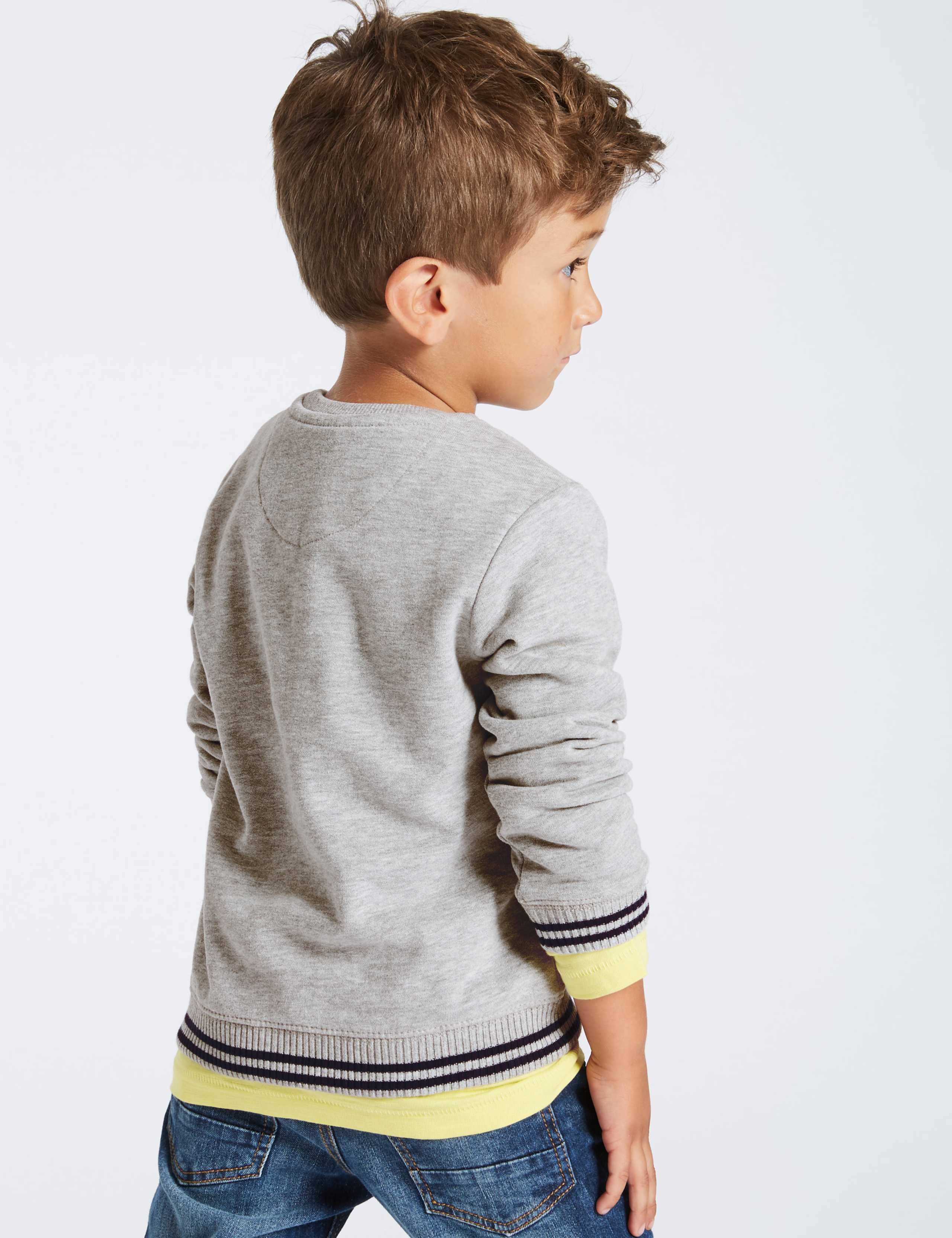 Cotton Rich Moustache Sweatshirt (3 Months - 6 Years) 3 of 7