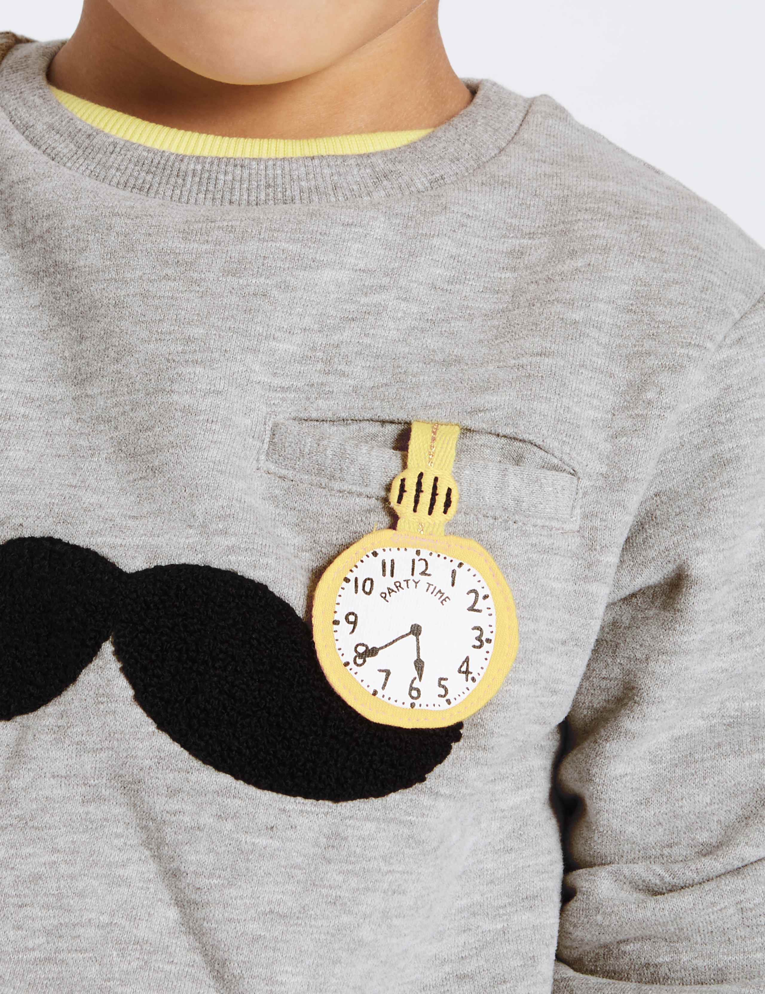 Cotton Rich Moustache Sweatshirt (3 Months - 6 Years) 4 of 7