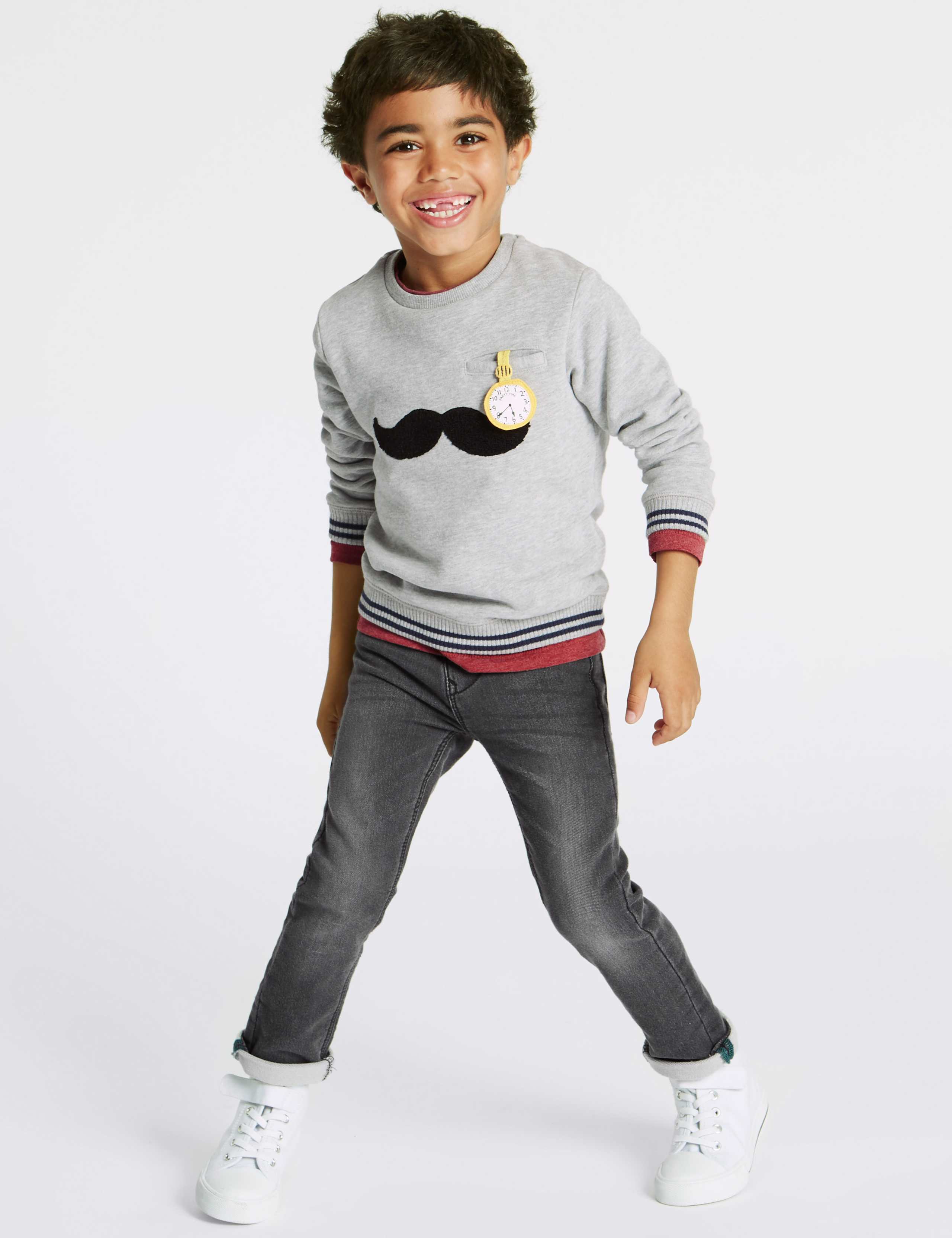 Cotton Rich Moustache Sweatshirt (3 Months - 6 Years) 5 of 7