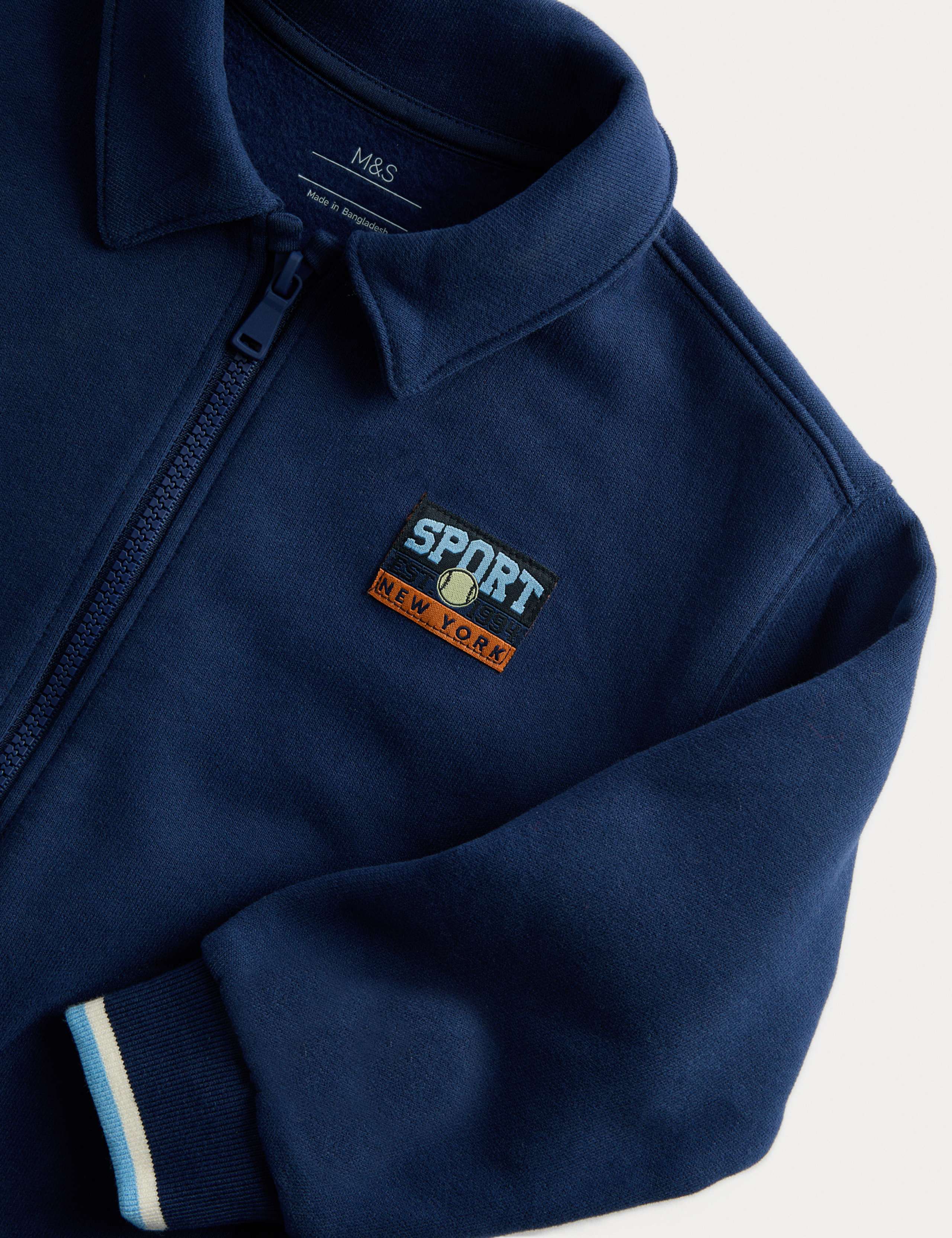 Cotton Rich Zip Sweatshirt (2-8 Yrs) 2 of 2