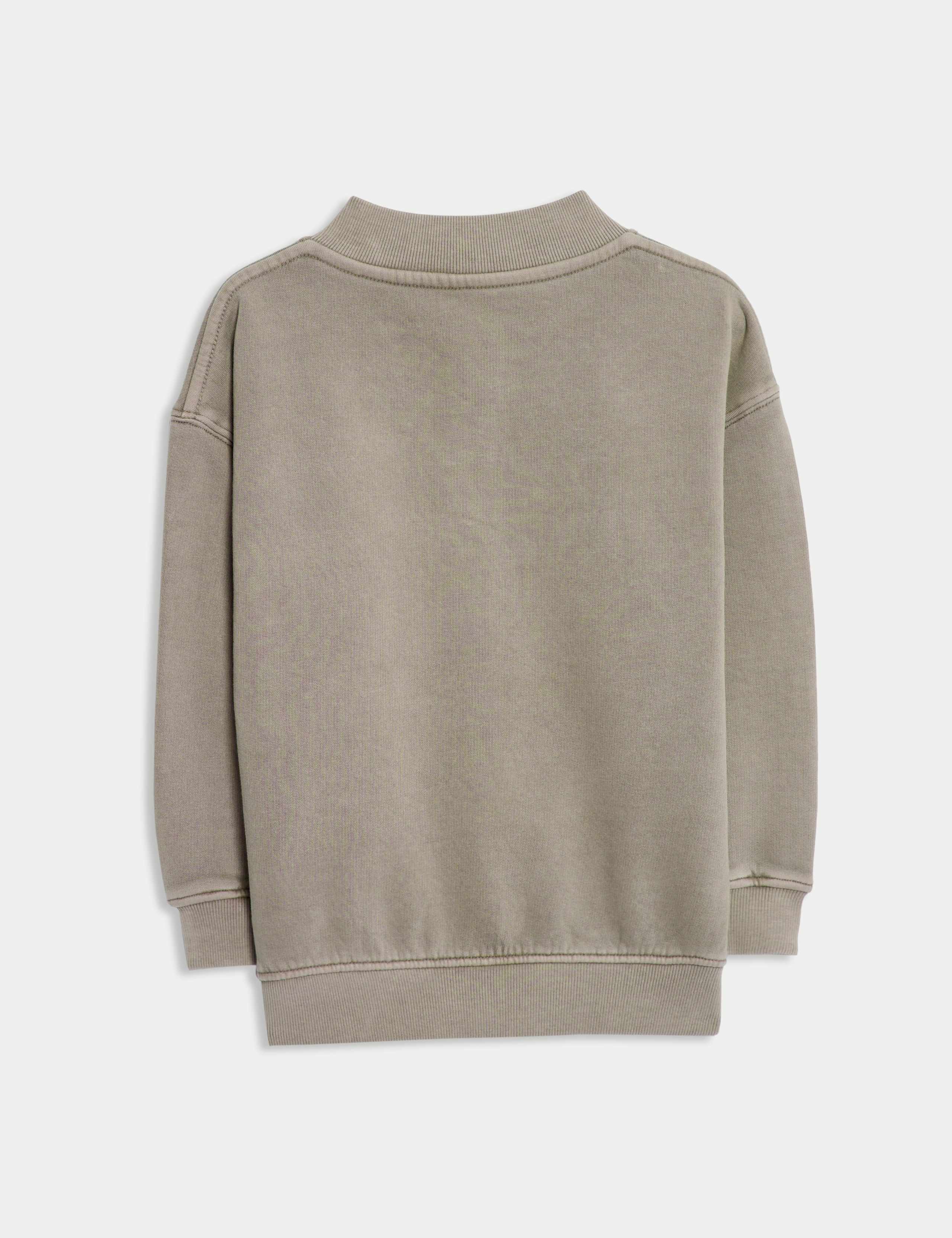 Cotton Rich Button Sweatshirt (2-8 Yrs) 2 of 2