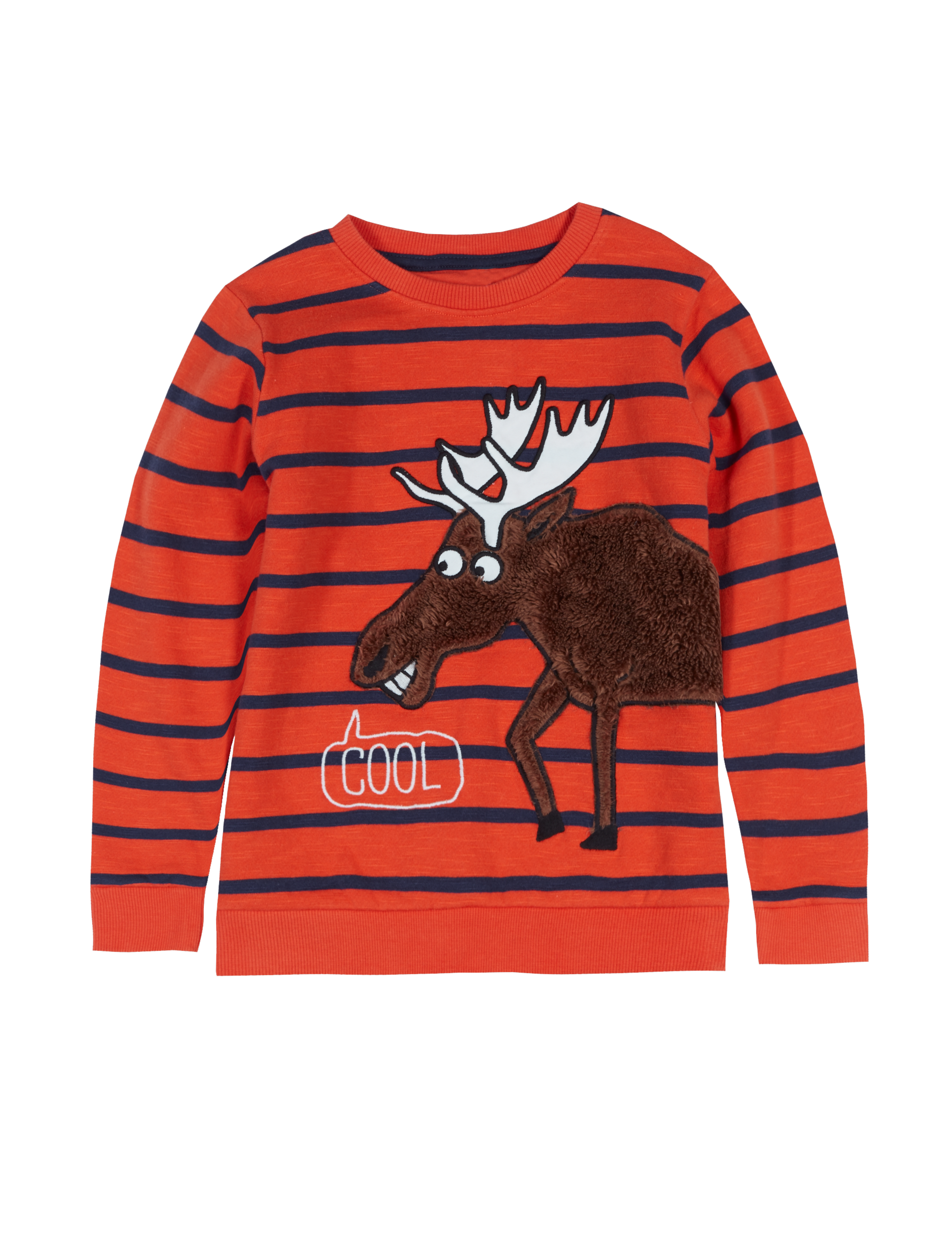 Pure Cotton Moose Appliqué Crew Neck Sweatshirt (1-7 Years) 2 of 3