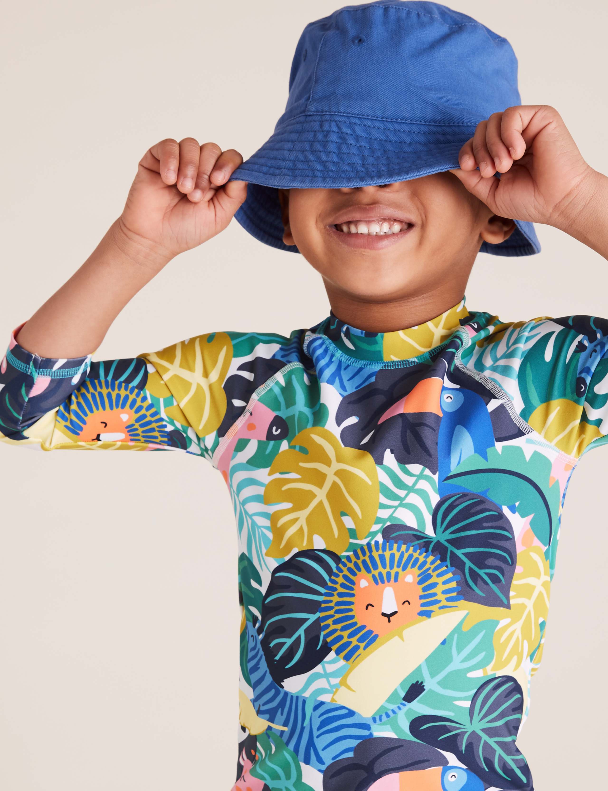 2pk Printed and Solid Rash Vests (2-7 Yrs) 3 of 4