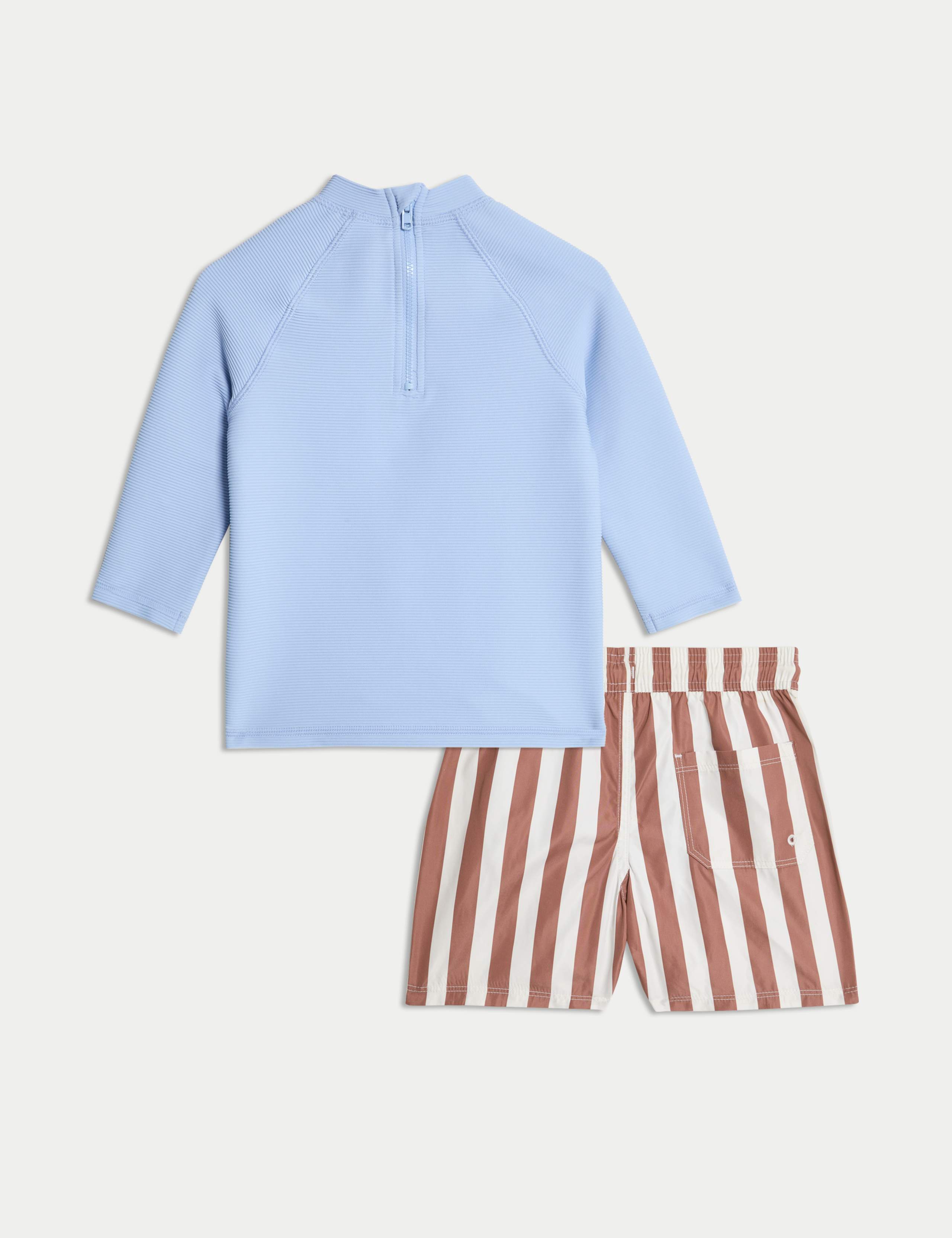 Striped 3/4 Sleeve Swim Set (2-8 Yrs) 2 of 3