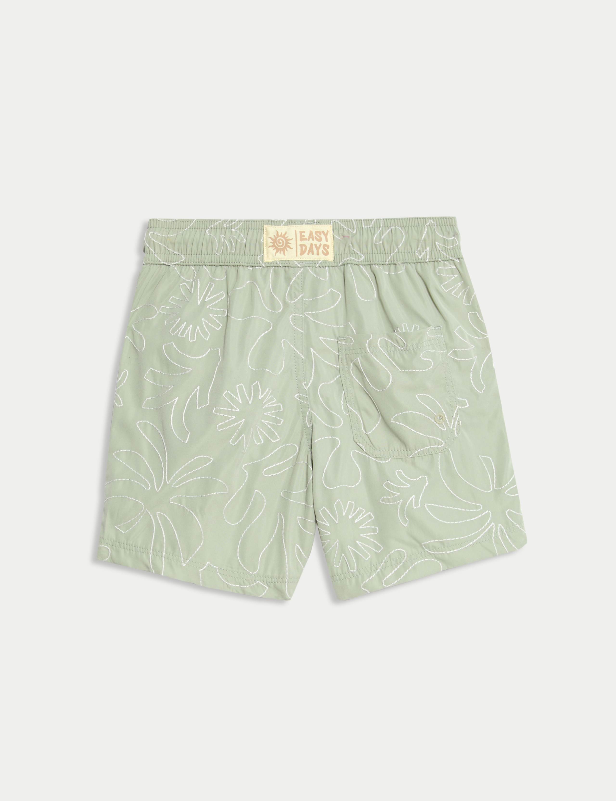 Embroidered Leaf Swim Shorts (2-8 Yrs) 2 of 3