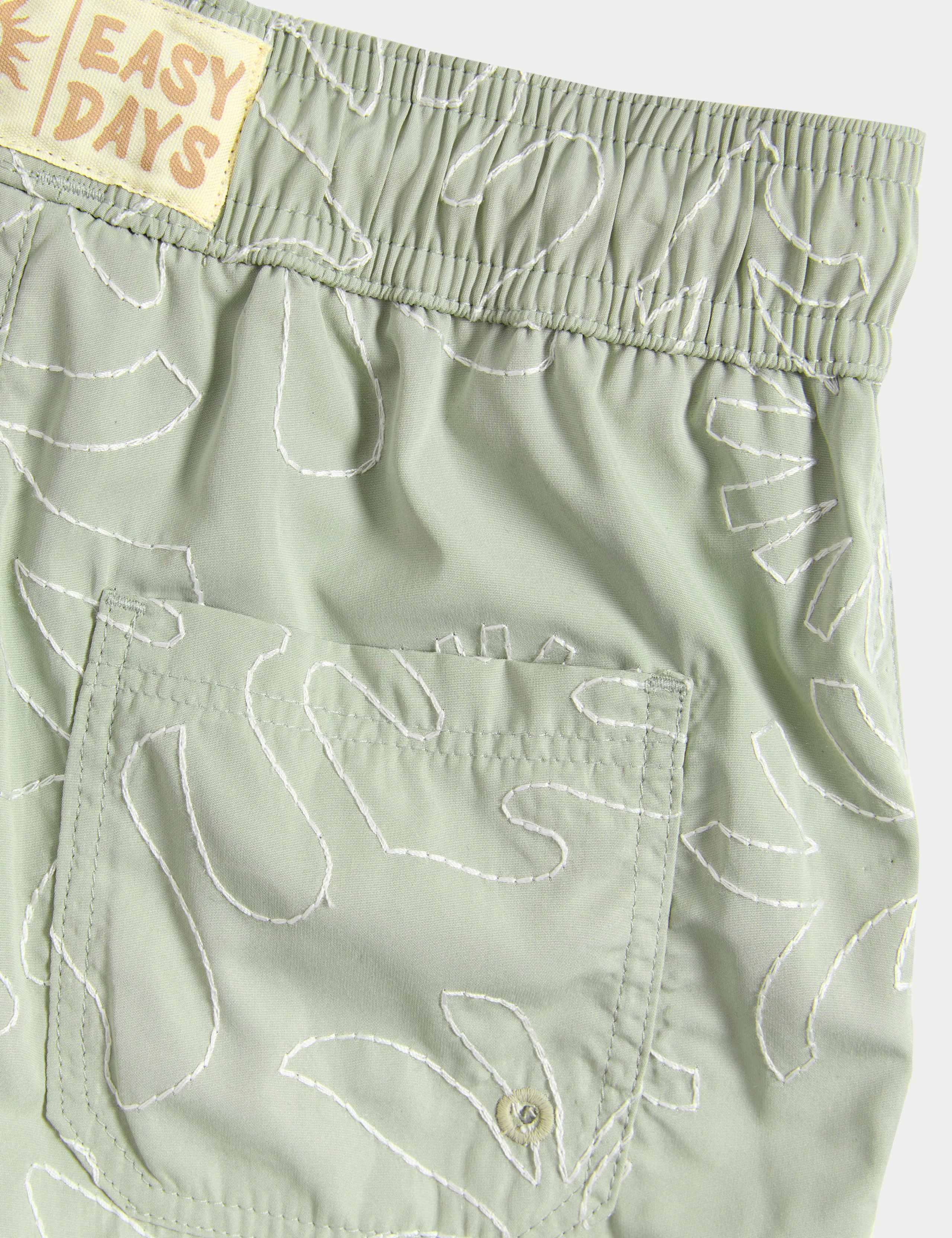 Embroidered Leaf Swim Shorts (2-8 Yrs) 3 of 3
