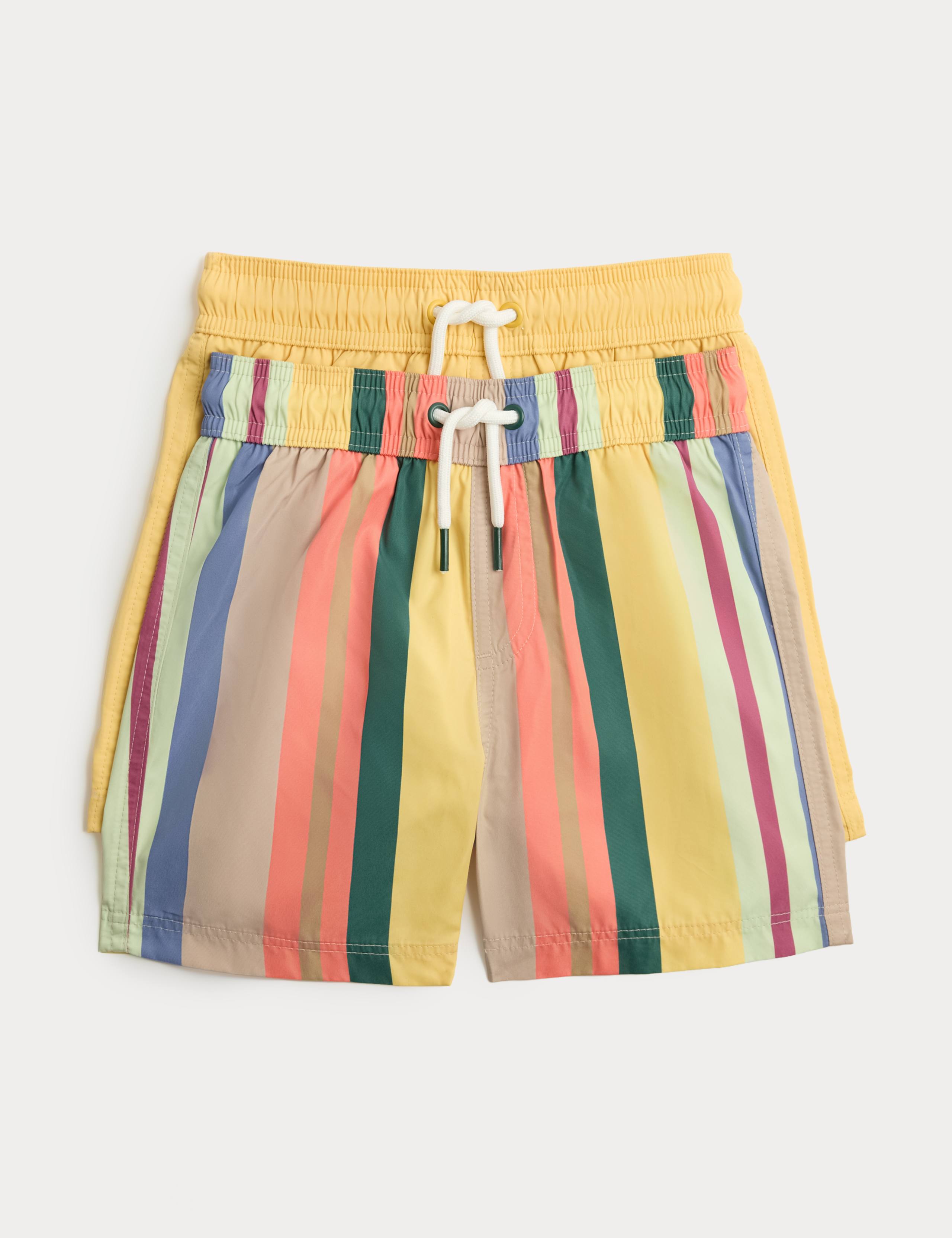 2 Pack Striped Swim Shorts (2-8 Years) 1 of 2