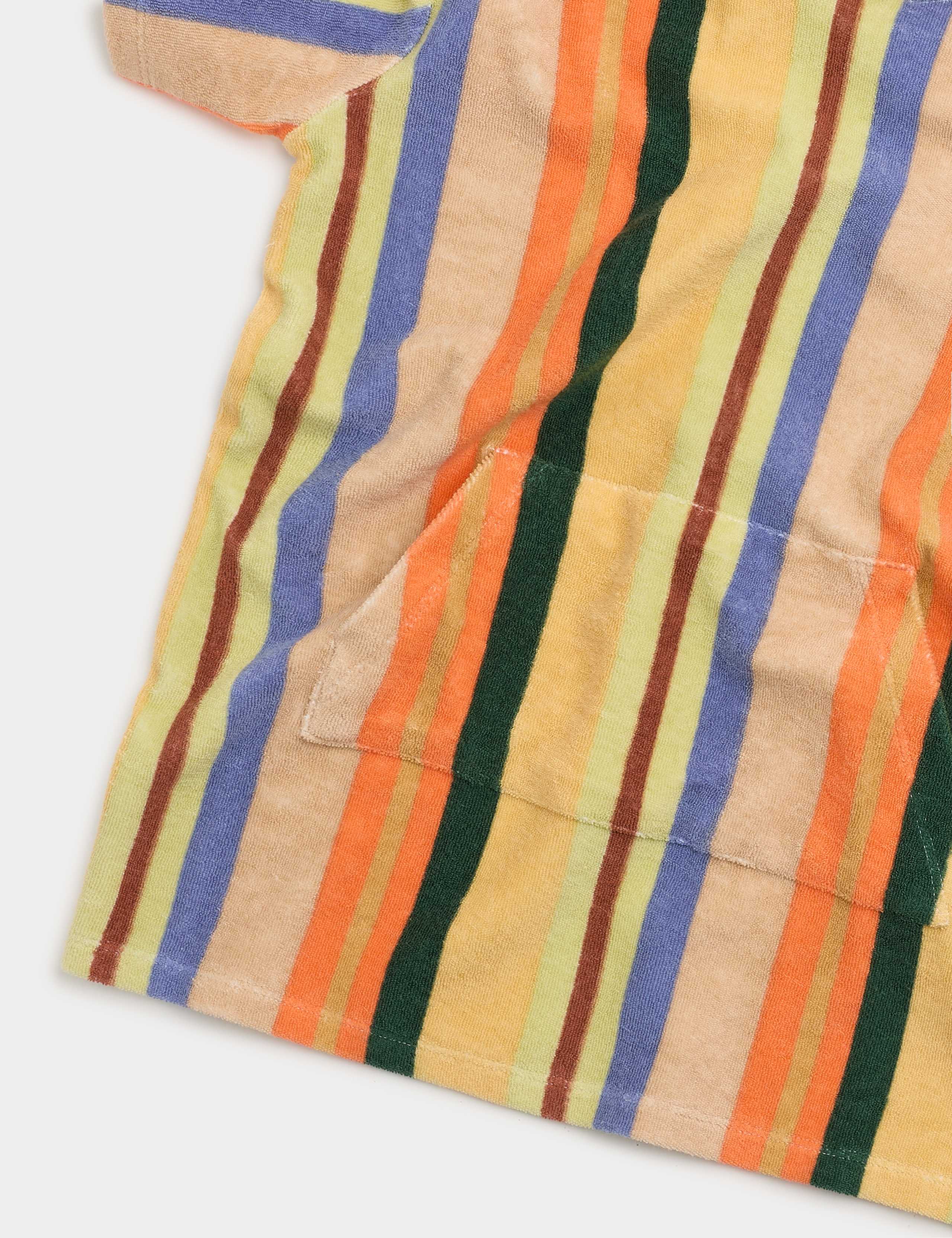 Pure Cotton Striped Towelling Poncho (2-8 Yrs) 2 of 2