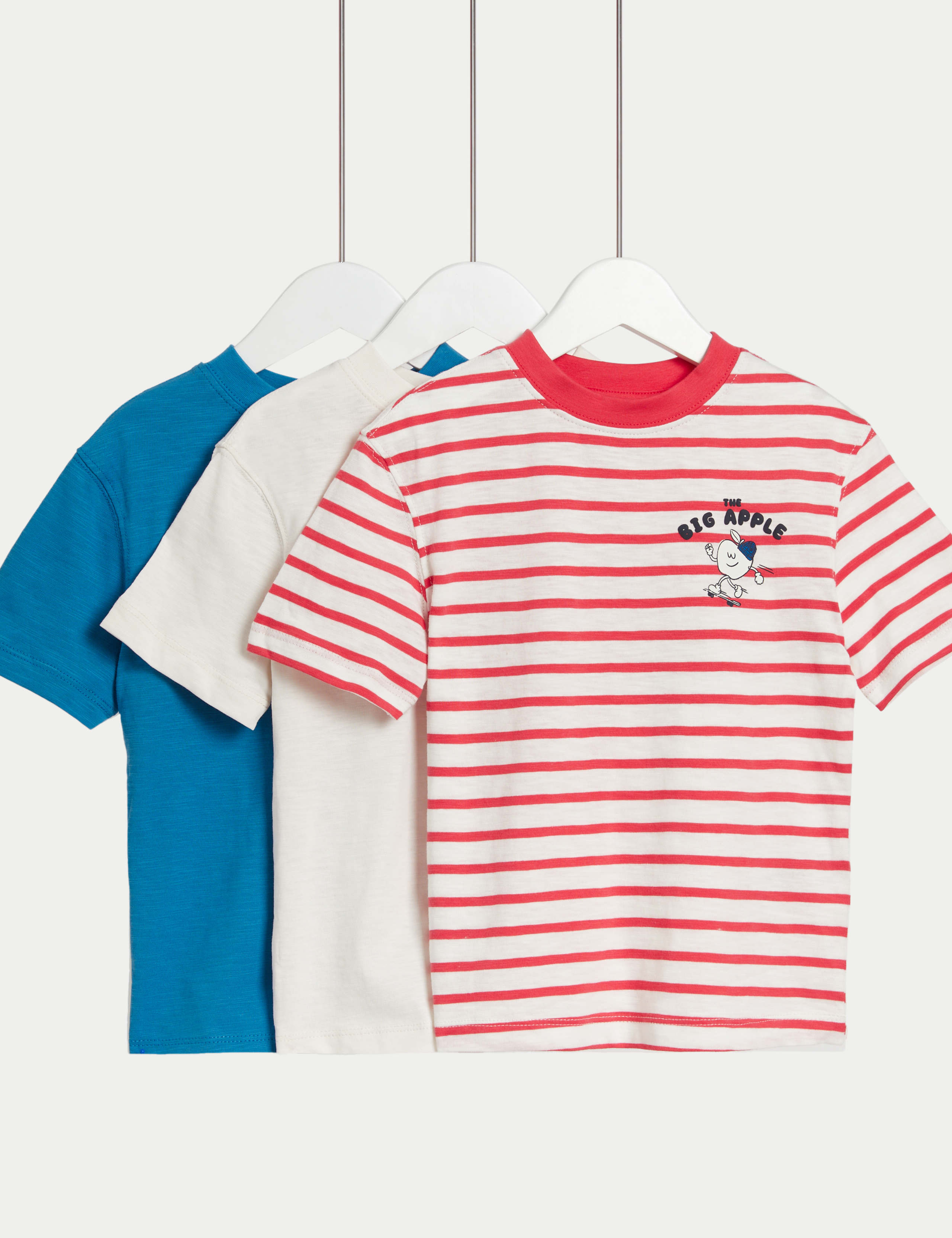 3pk Cotton Rich Apple T-Shirts (2-8 Yrs) 1 of 1