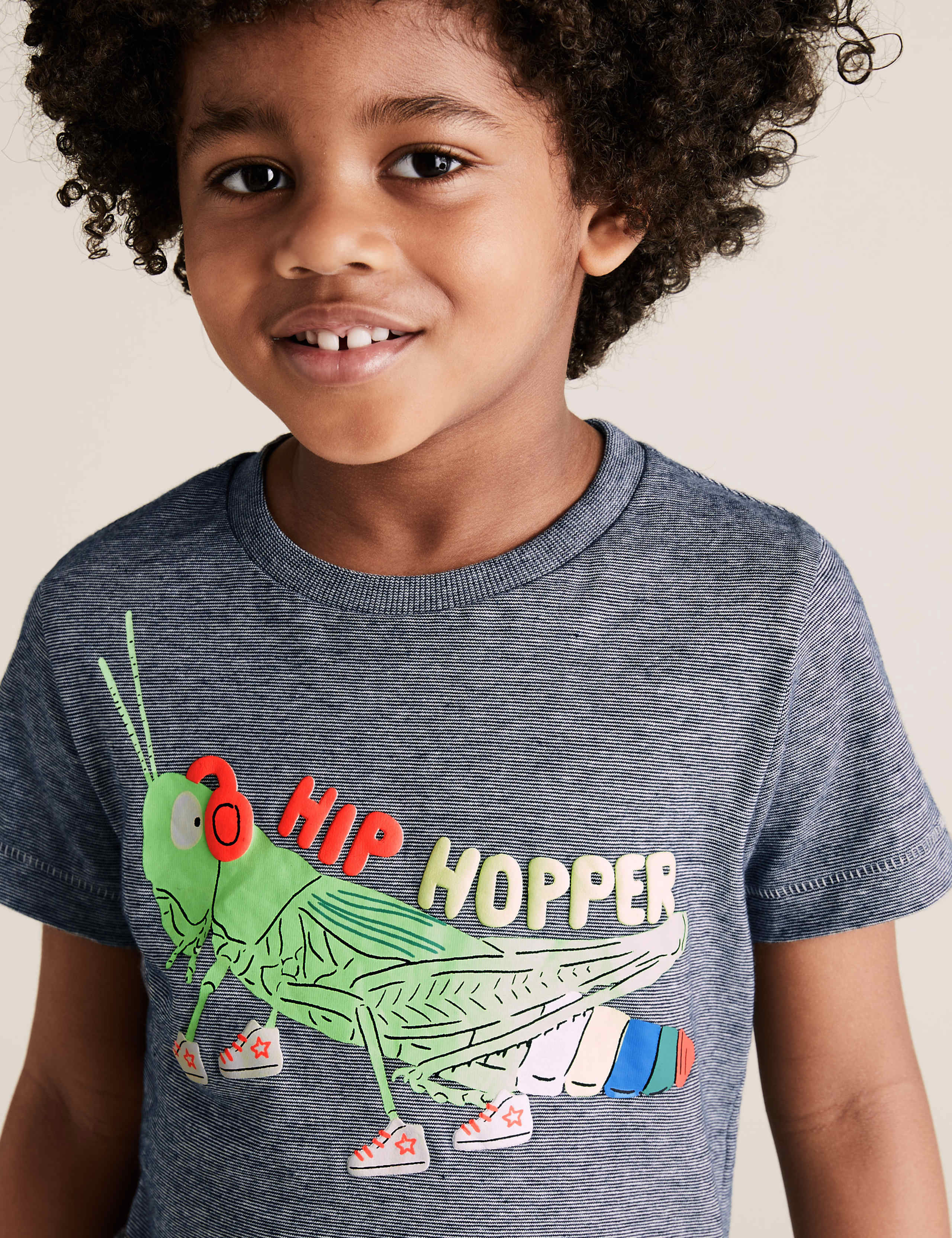 Organic Cotton Grasshopper Striped T-Shirt (2-7 Yrs) 3 of 5