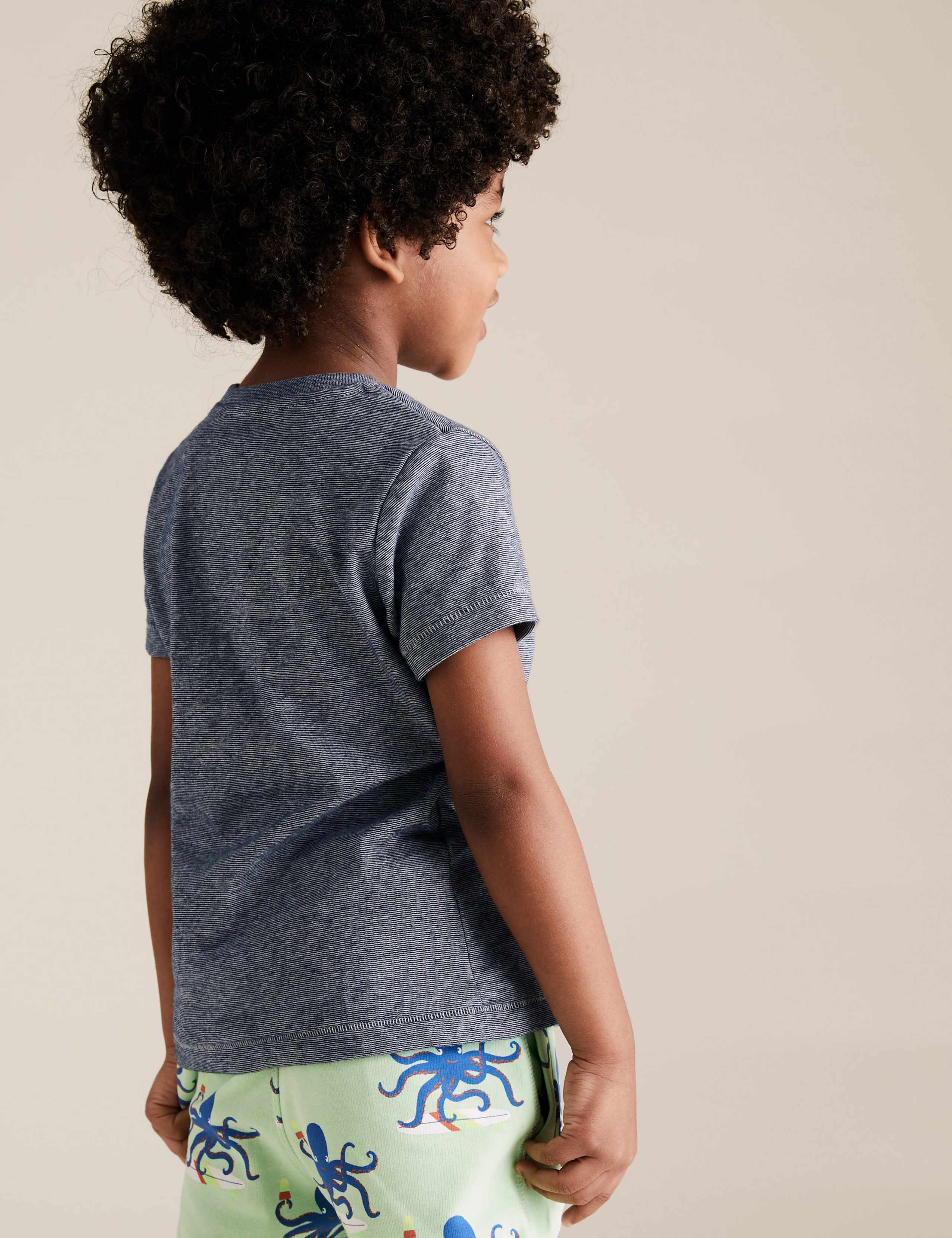 Organic Cotton Grasshopper Striped T-Shirt (2-7 Yrs) 4 of 5