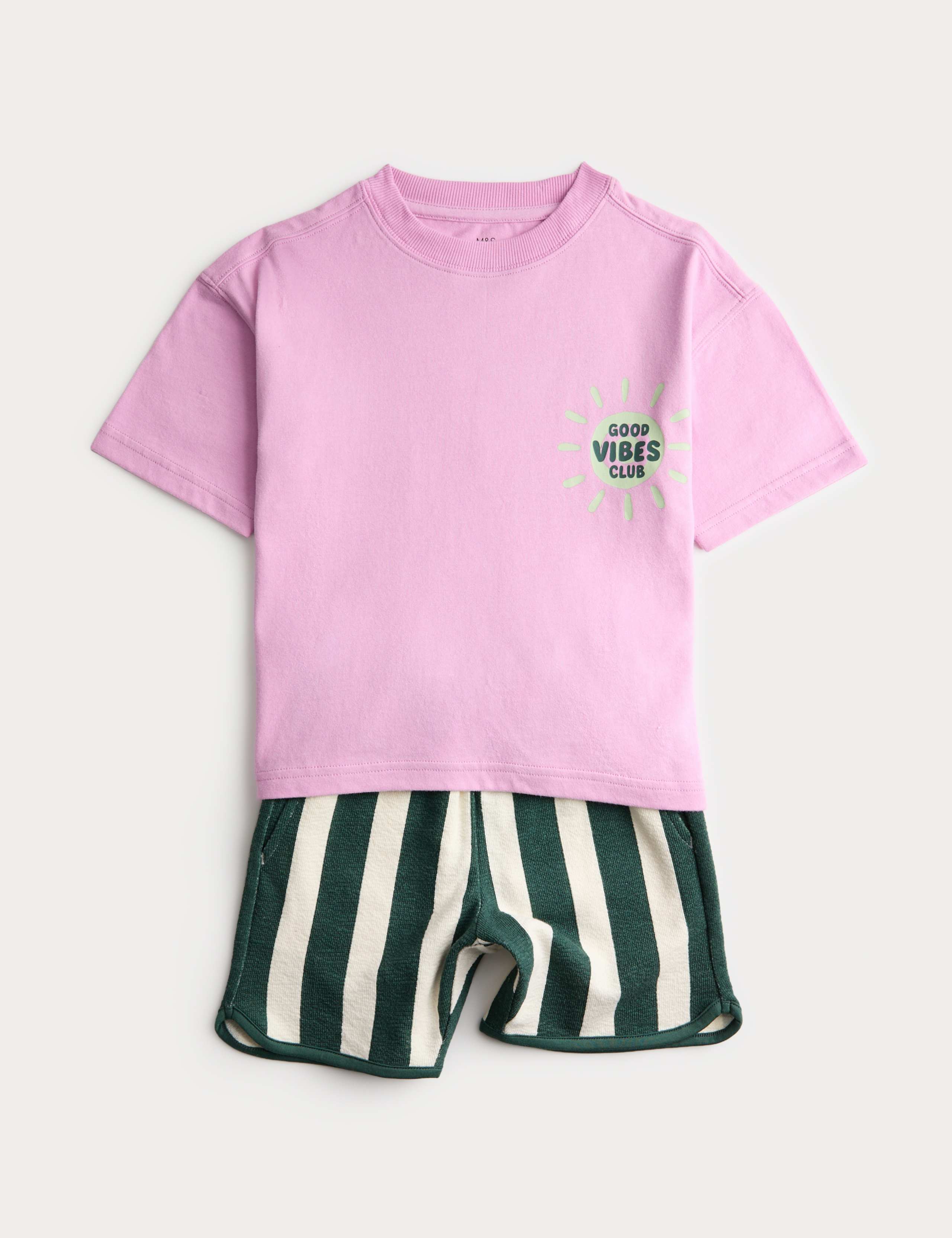 2 Piece Pure Cotton Graphic Top & Bottom Outfit (2-8 Yrs) 1 of 3
