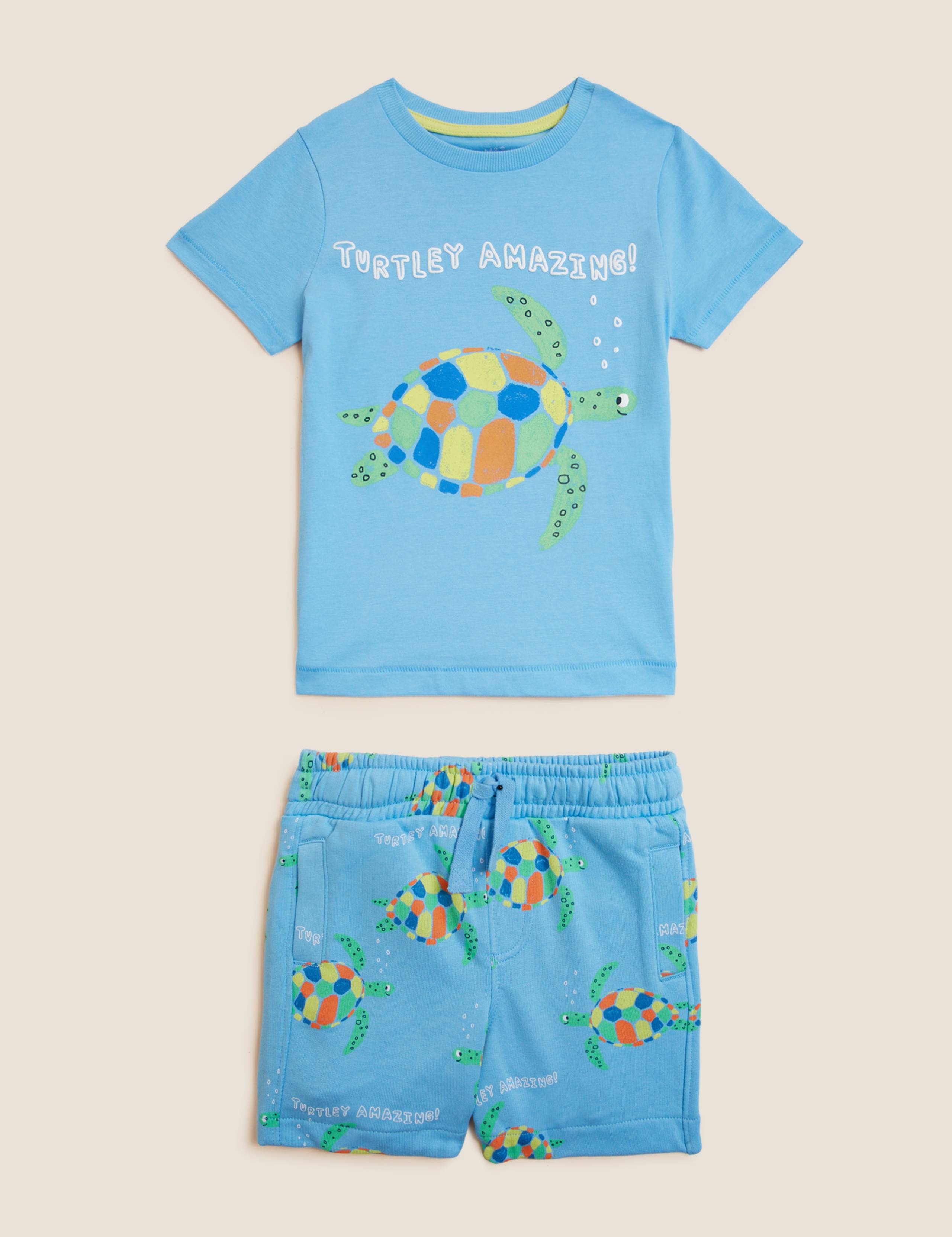 Cotton Rich Turtle Top & Bottom Outfit (2-7 Yrs) 2 of 5