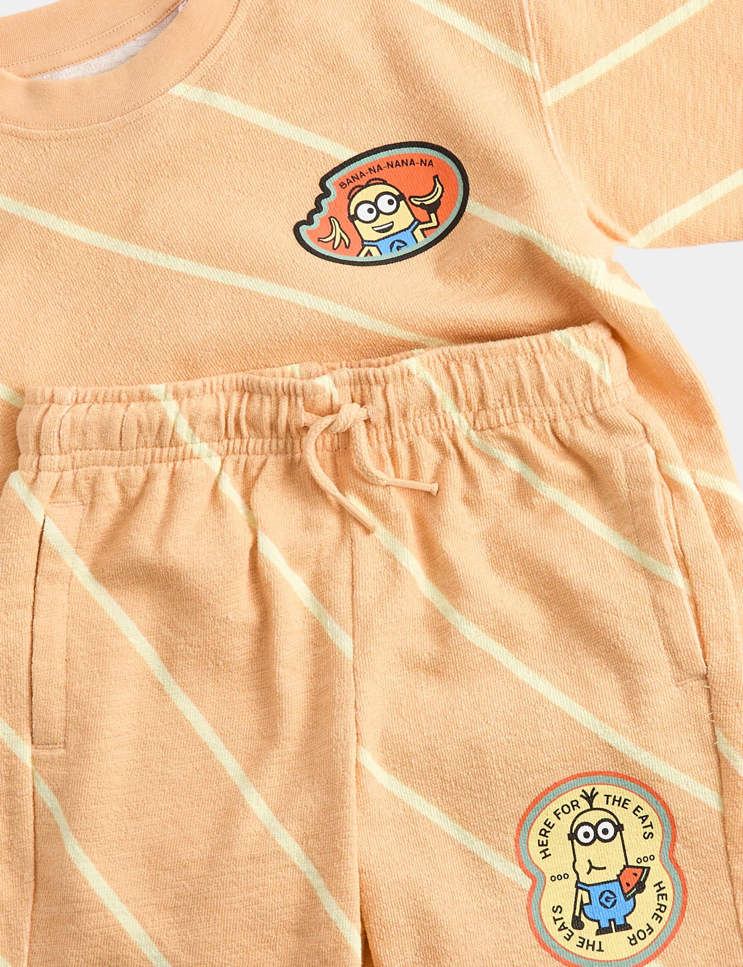 2 Piece Pure Cotton Minions™ Striped Outfit (2-8 Yrs) 2 of 2