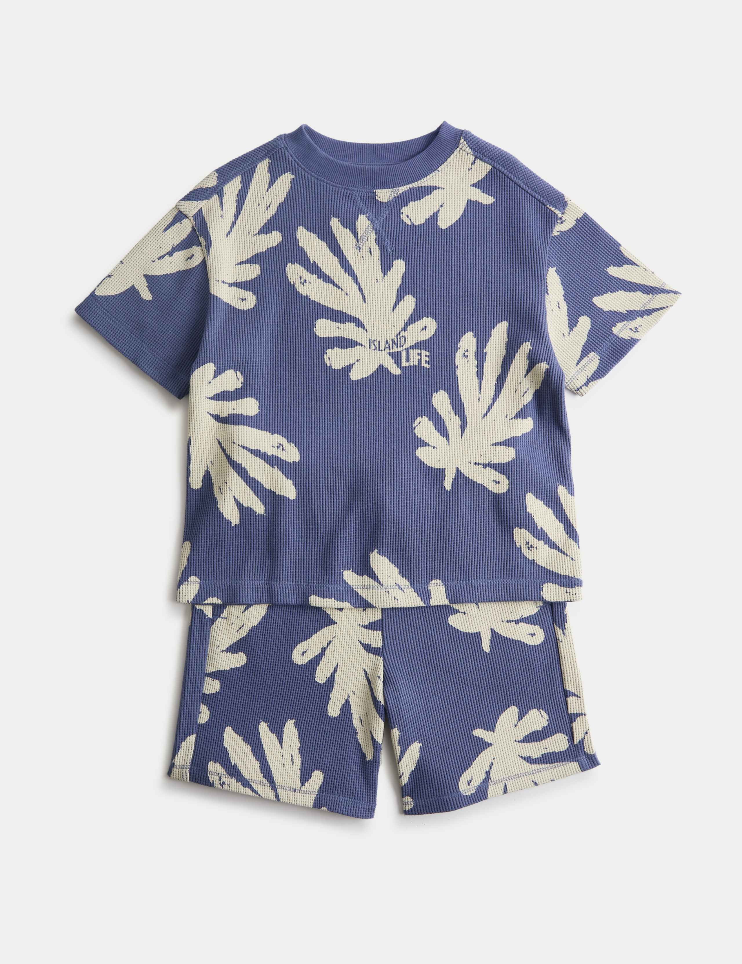 2 Piece Pure Cotton Printed Waffle Outfit (2-8 Yrs) 1 of 2