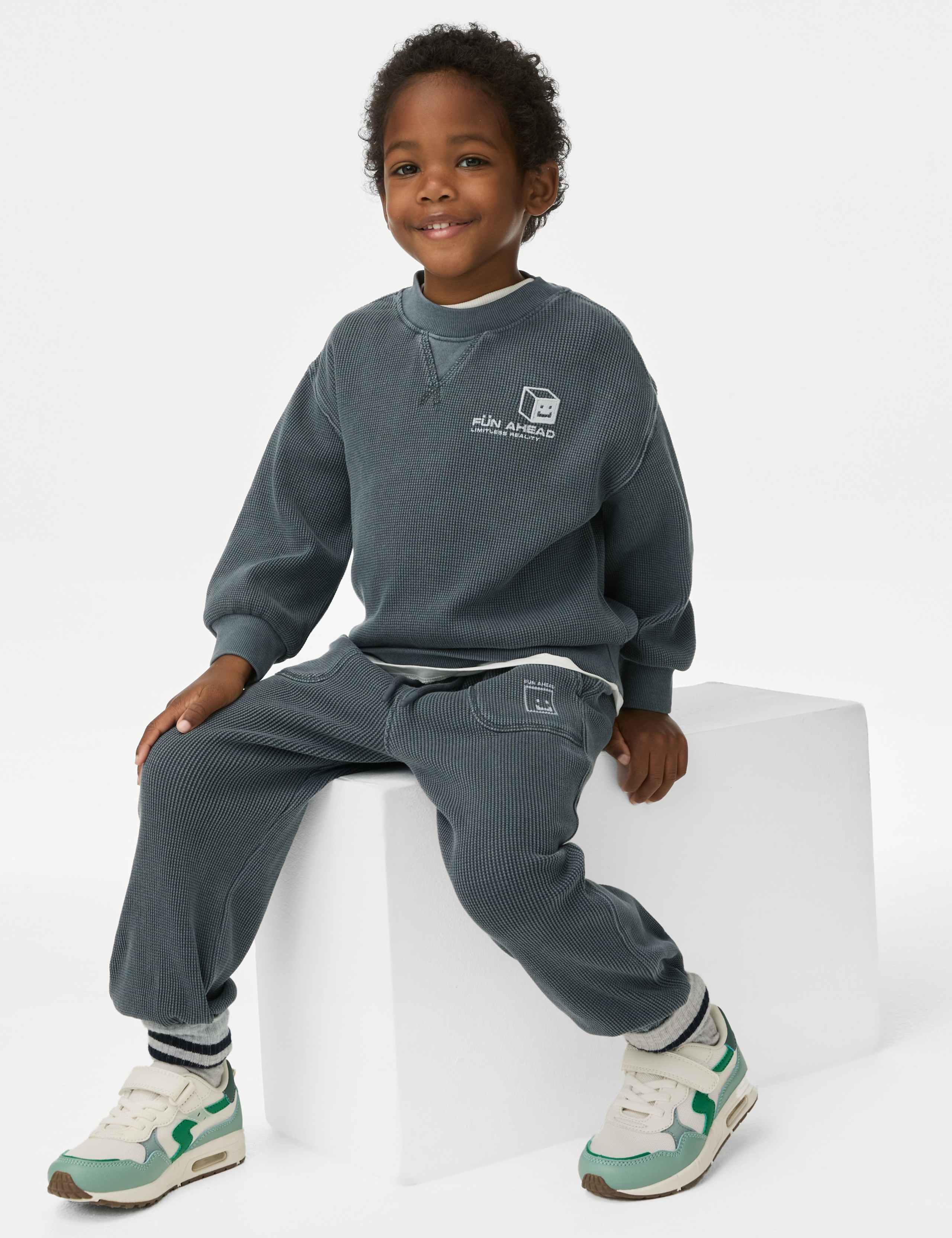 2pc Pure Cotton Waffle Top & Bottom Outfit (6 Mths-15 Yrs) 1 of 5