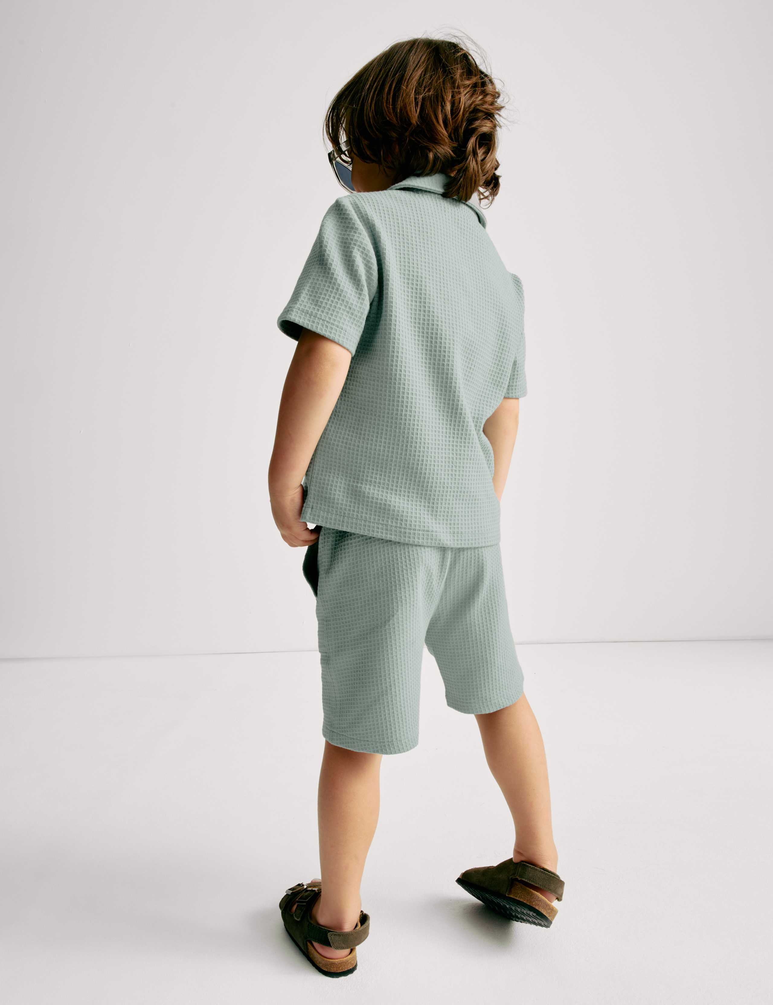 2pc Pure Cotton Waffle Shirt and Short Set (2-8 Yrs) 4 of 5