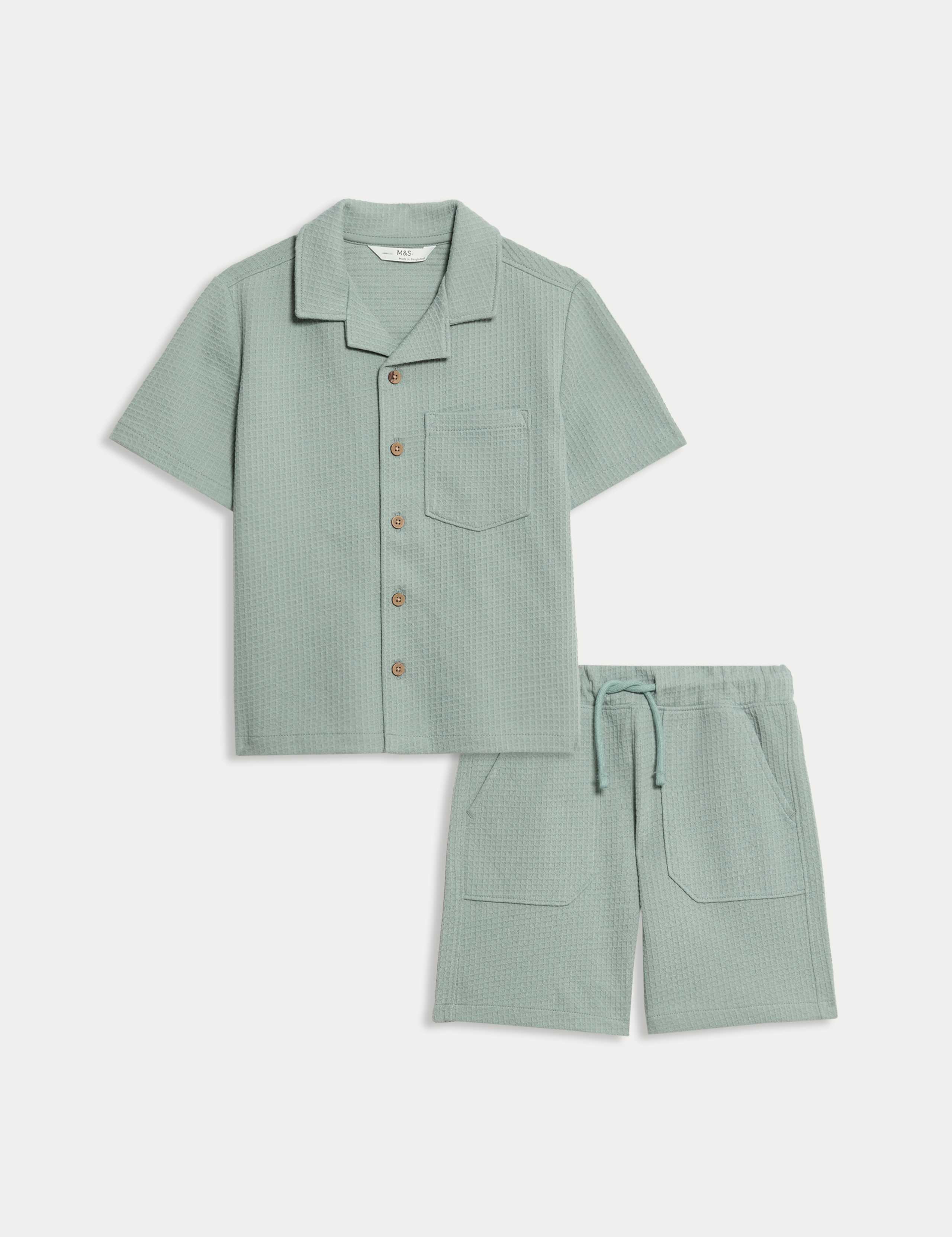 2pc Pure Cotton Waffle Shirt and Short Set (2-8 Yrs) 2 of 5