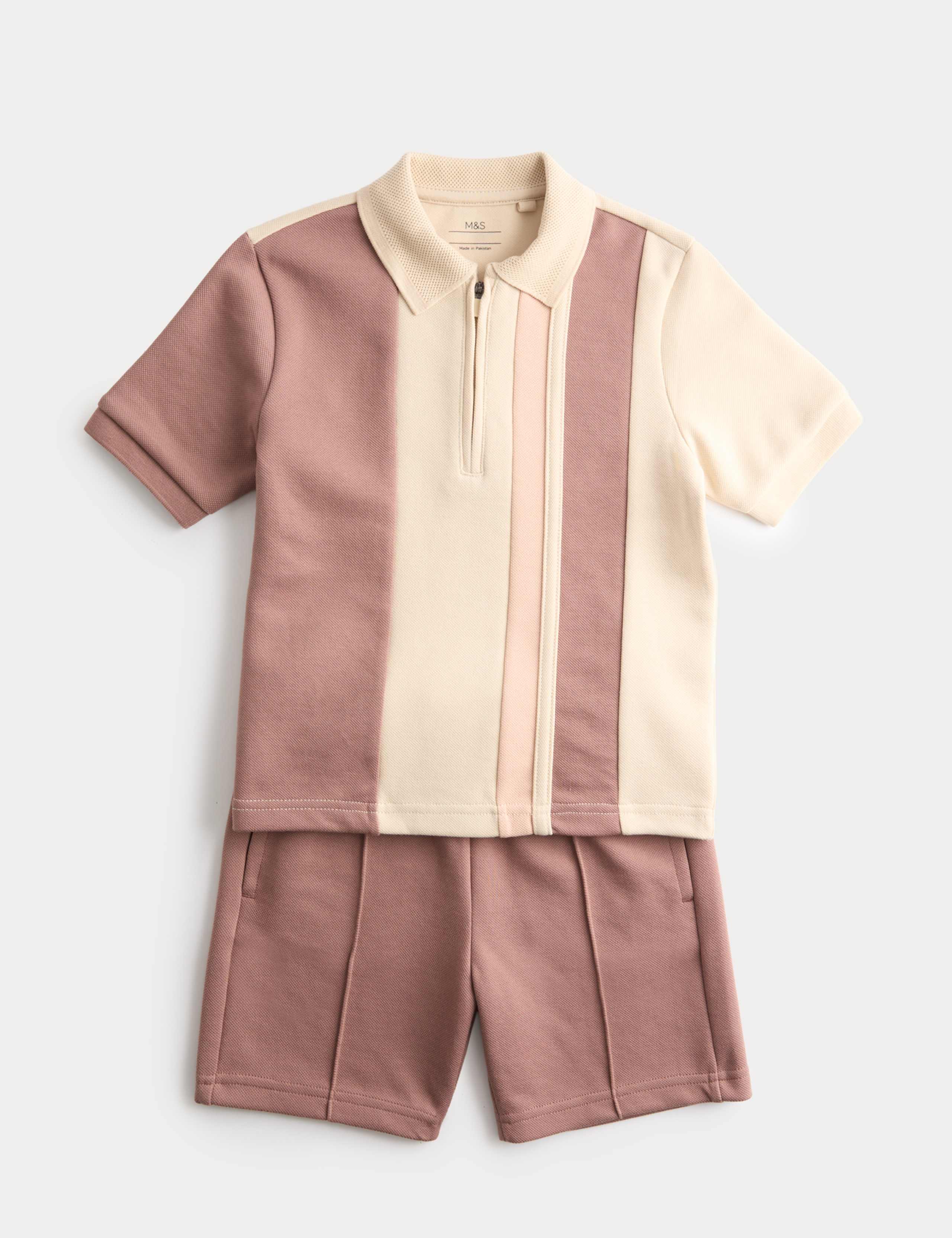 2pc Cotton Blend Pique Colour Block Polo Outfit (1-8 Yrs) 2 of 8