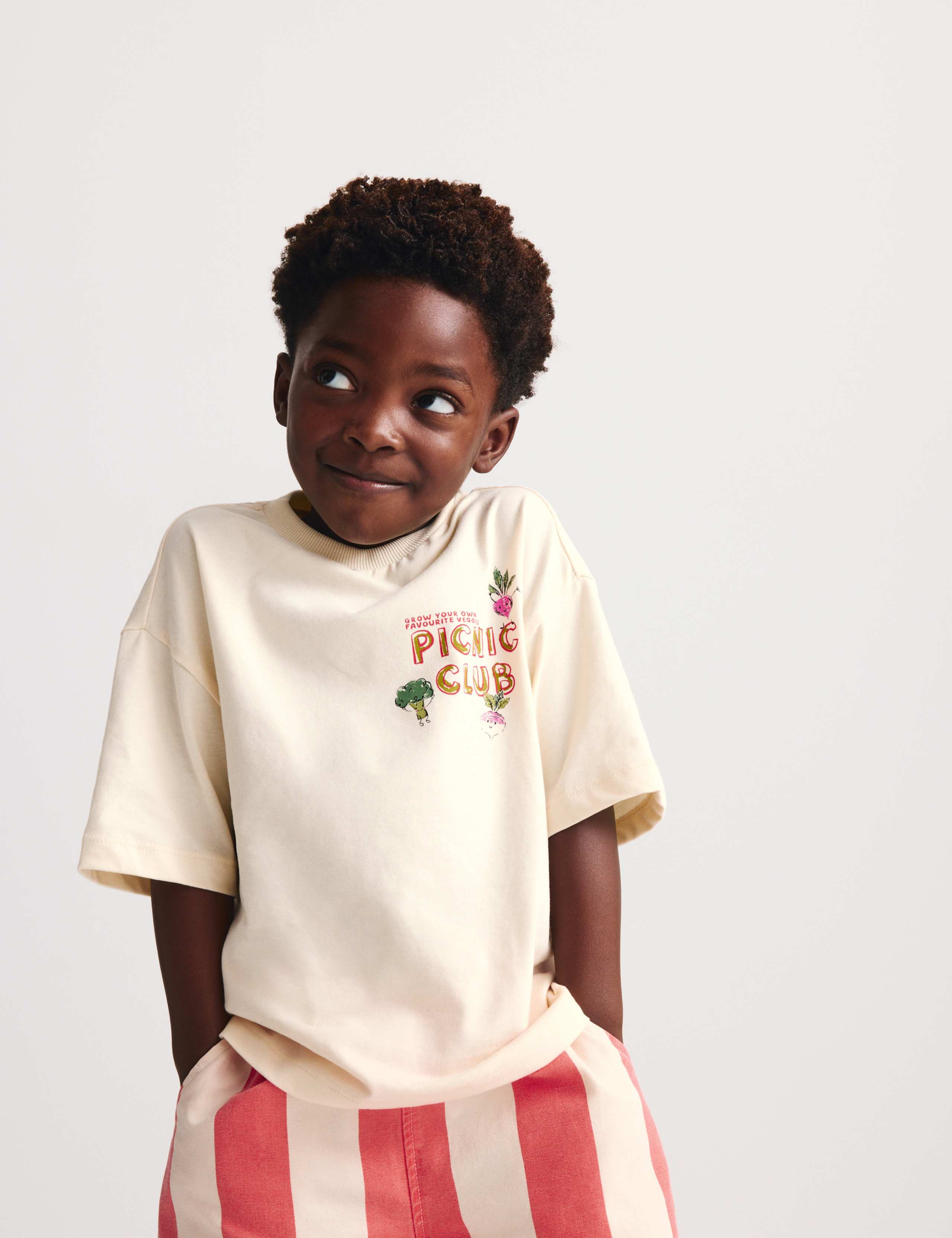 2 Piece Pure Cotton T-Shirt & Striped Trousers Outfit (2-8 Years) 7 of 8