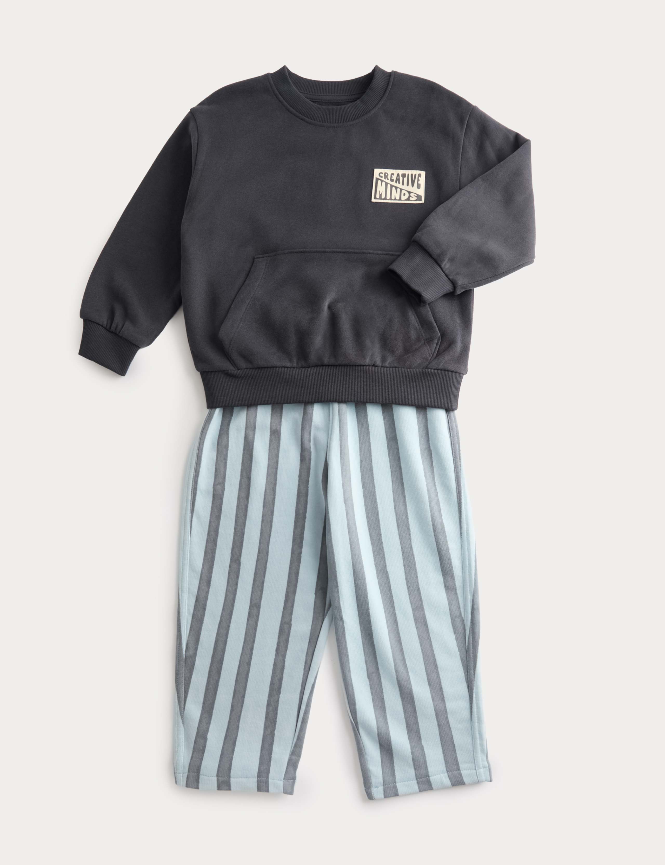 2 Piece Cotton Rich Striped Outfit (1-8 Years) 2 of 9