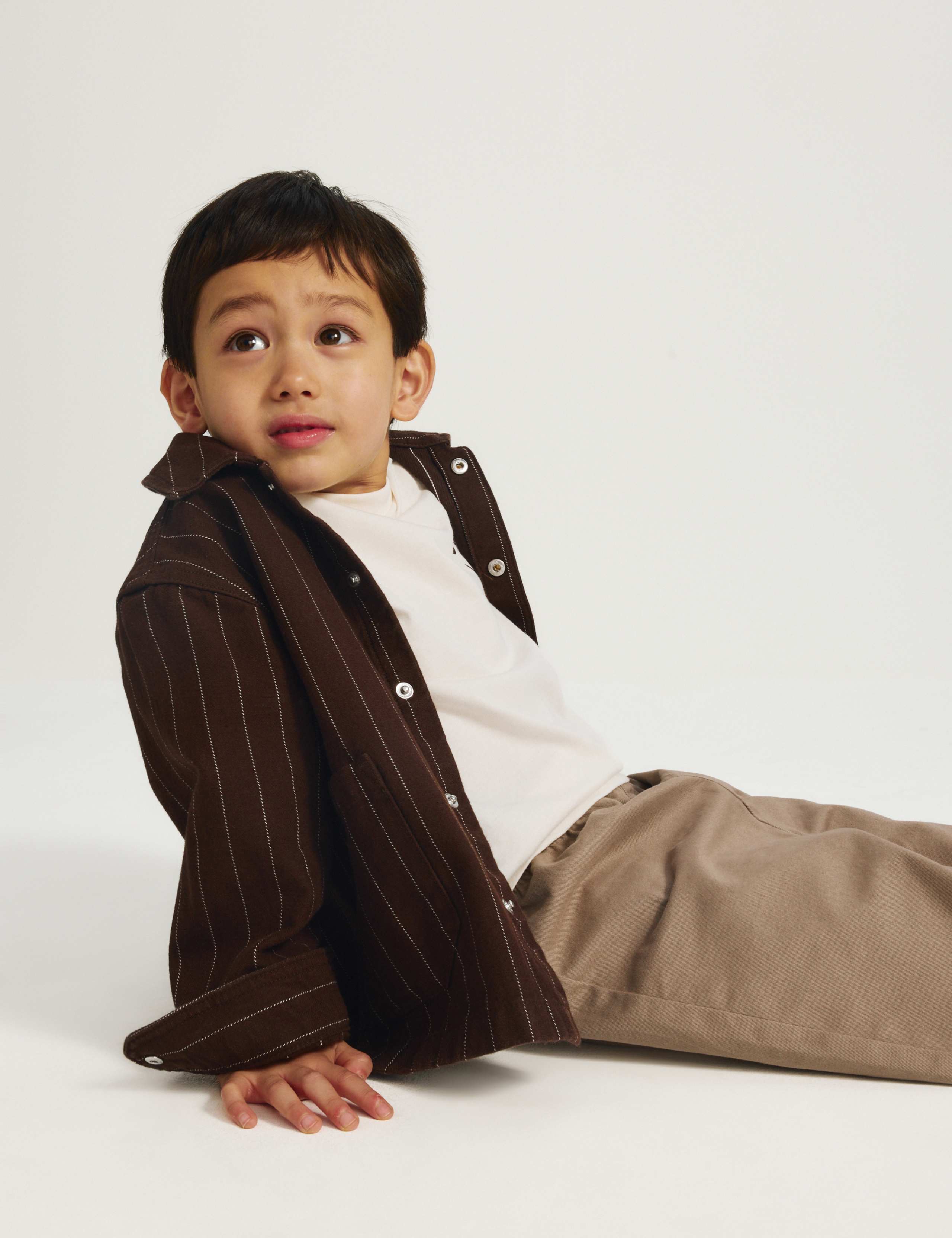 3 Piece Pure Cotton Striped Shacket Outfit (2-8 Yrs) 5 of 8