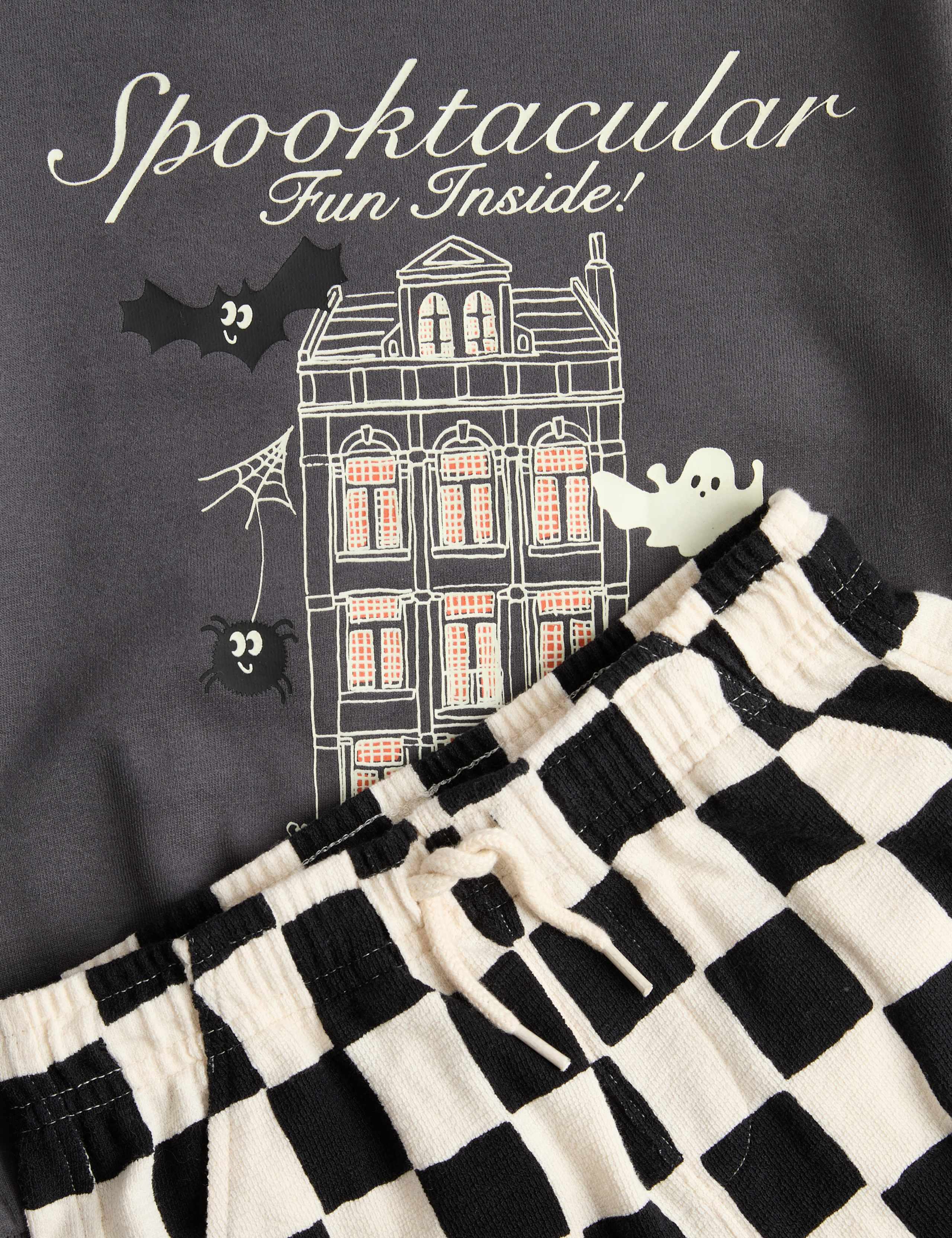 Cotton Rich Halloween Patterned Top & Bottom Outfit (2-8 Yrs) 3 of 3