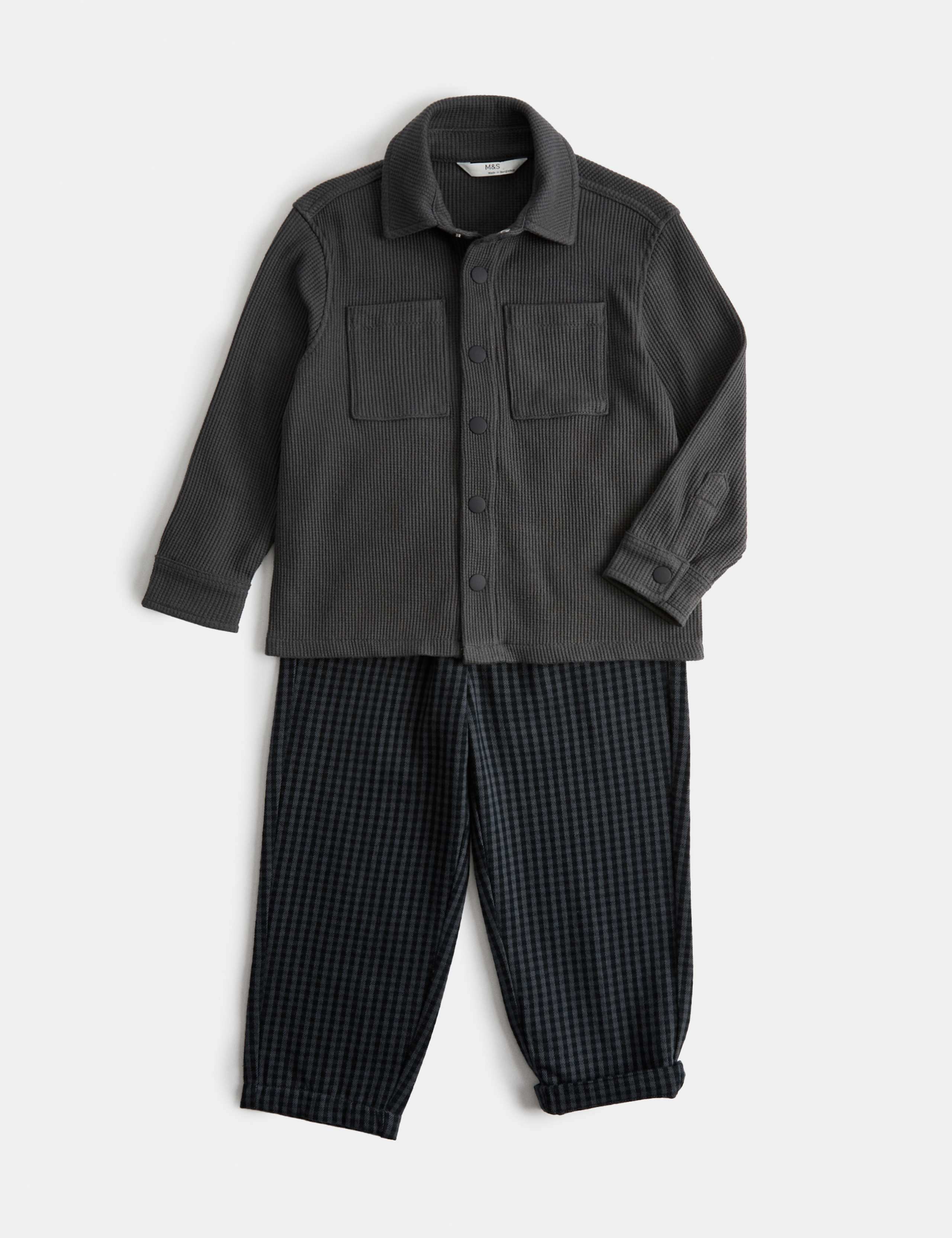 2pc Cotton Rich Waffle Shirt Outfit (2-8 Yrs) 2 of 9