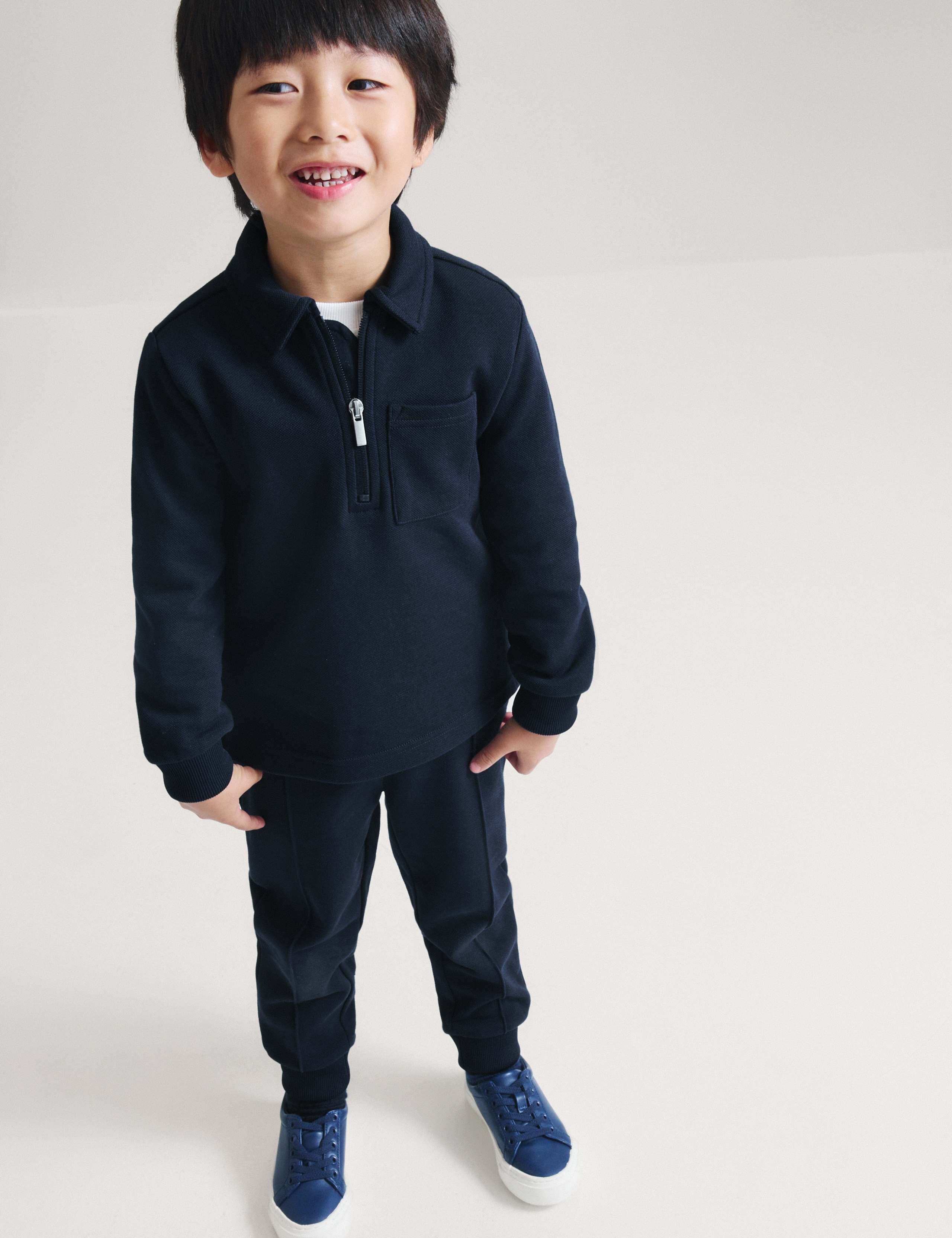 Collared Long Sleeve Polo And Trouser Set (2-8yrs) 1 of 9