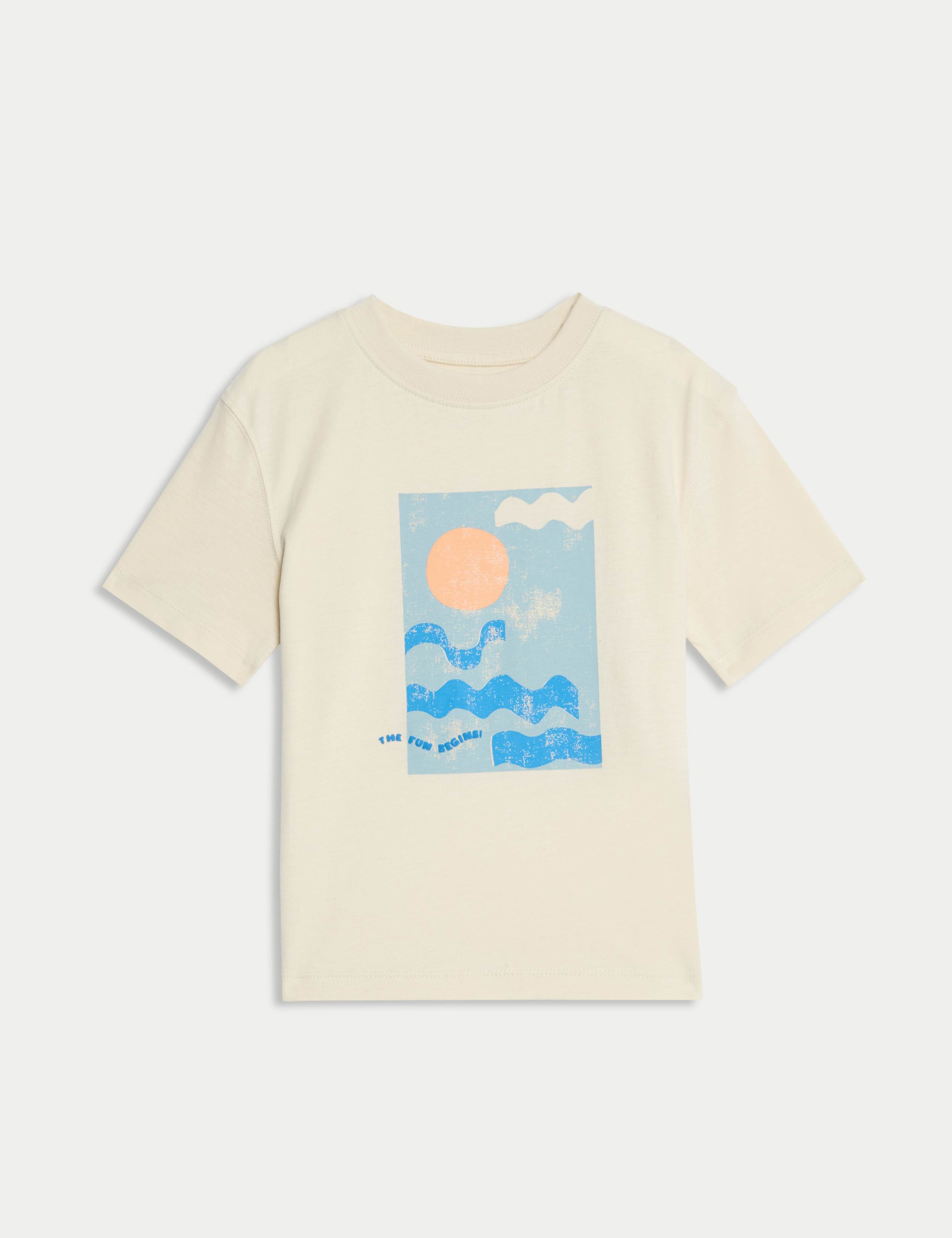 Pure Cotton Wave Graphic T-Shirt (2-8 Yrs) 2 of 5