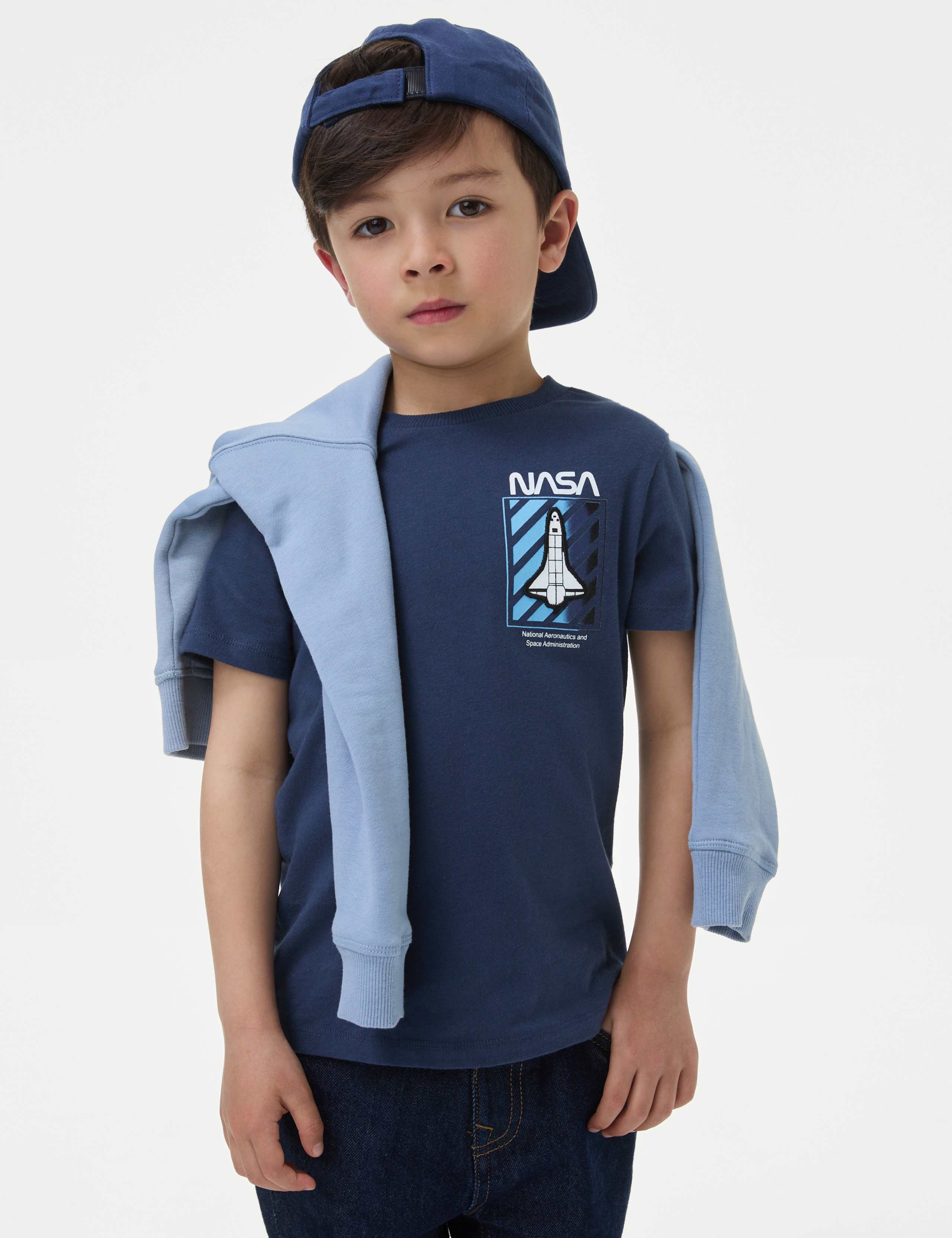 Pure Cotton NASA T-Shirt (2-8 Yrs) 1 of 5