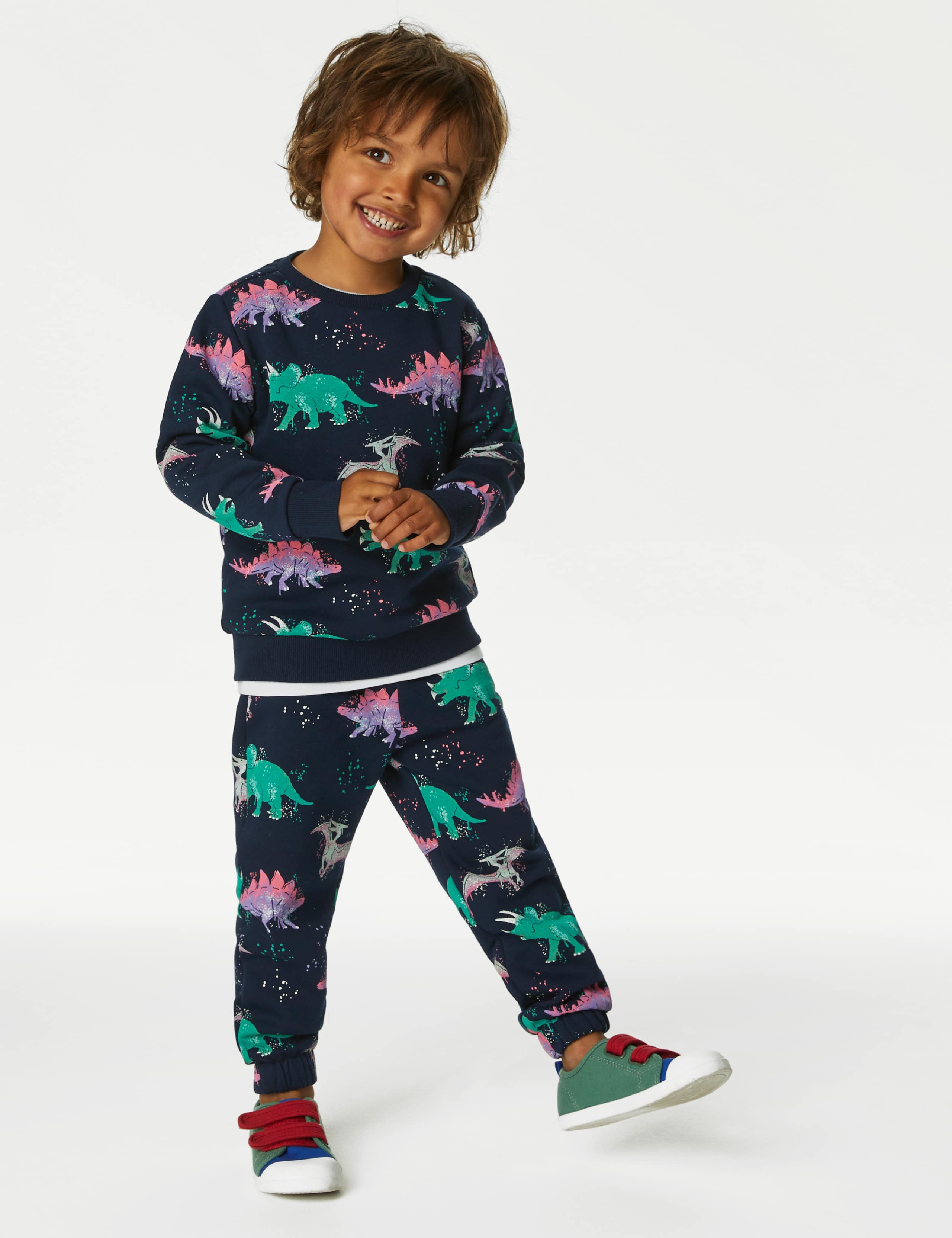 Cotton Rich Dinosaur Sweatshirt (2-8 Yrs) 1 of 4