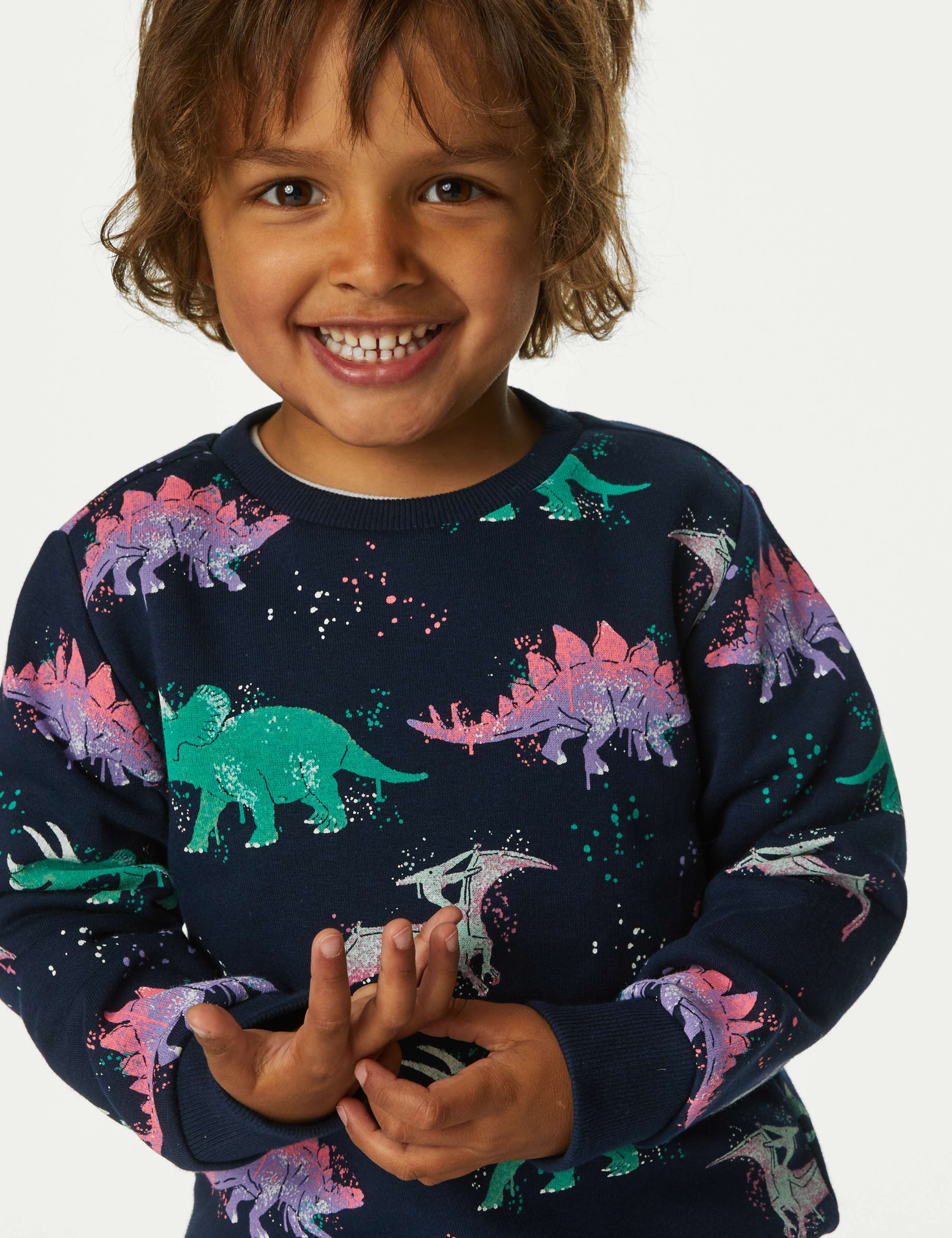 Cotton Rich Dinosaur Sweatshirt (2-8 Yrs) 3 of 4