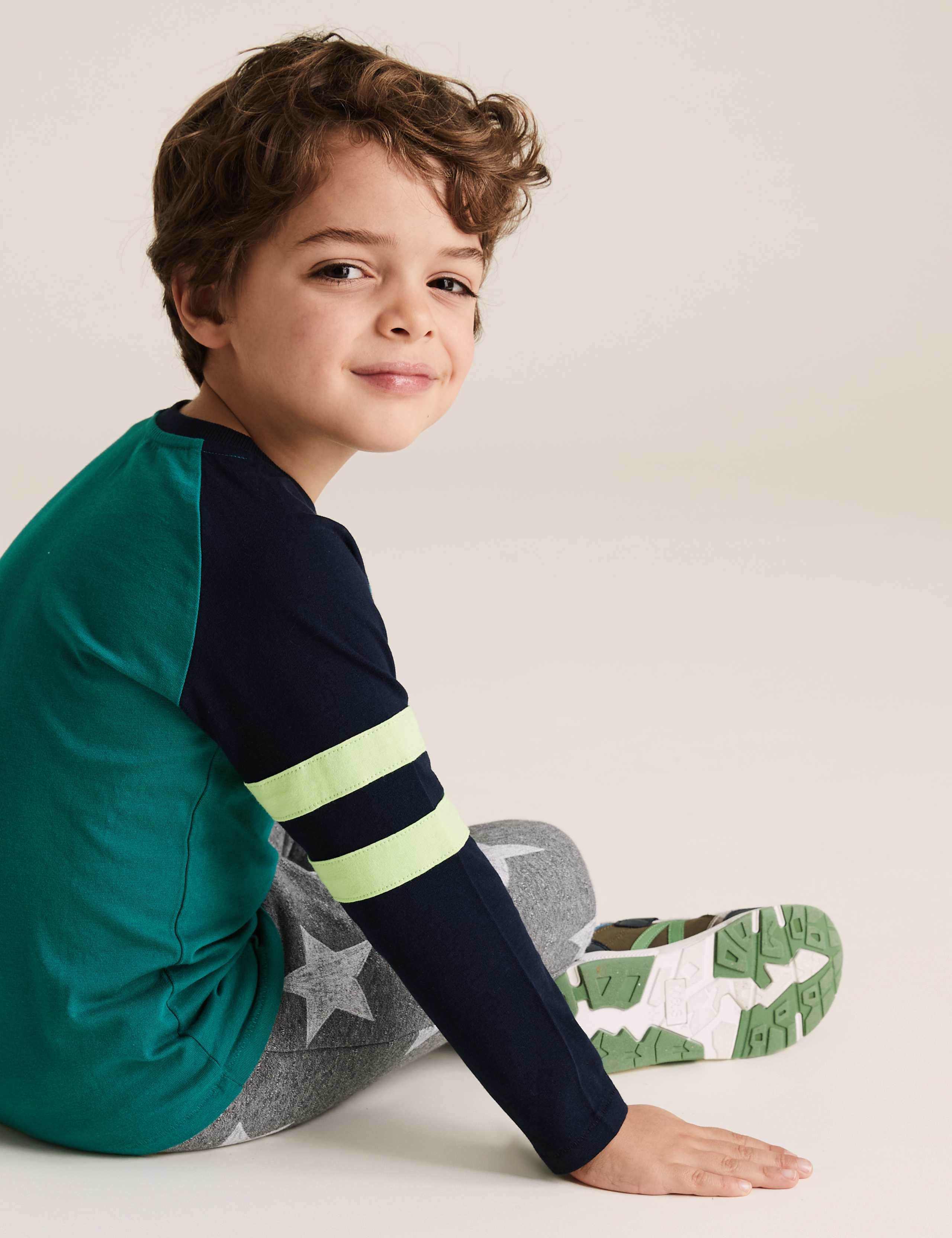 Pure Cotton Raglan Colour Block Top (2-7 Yrs) 4 of 4