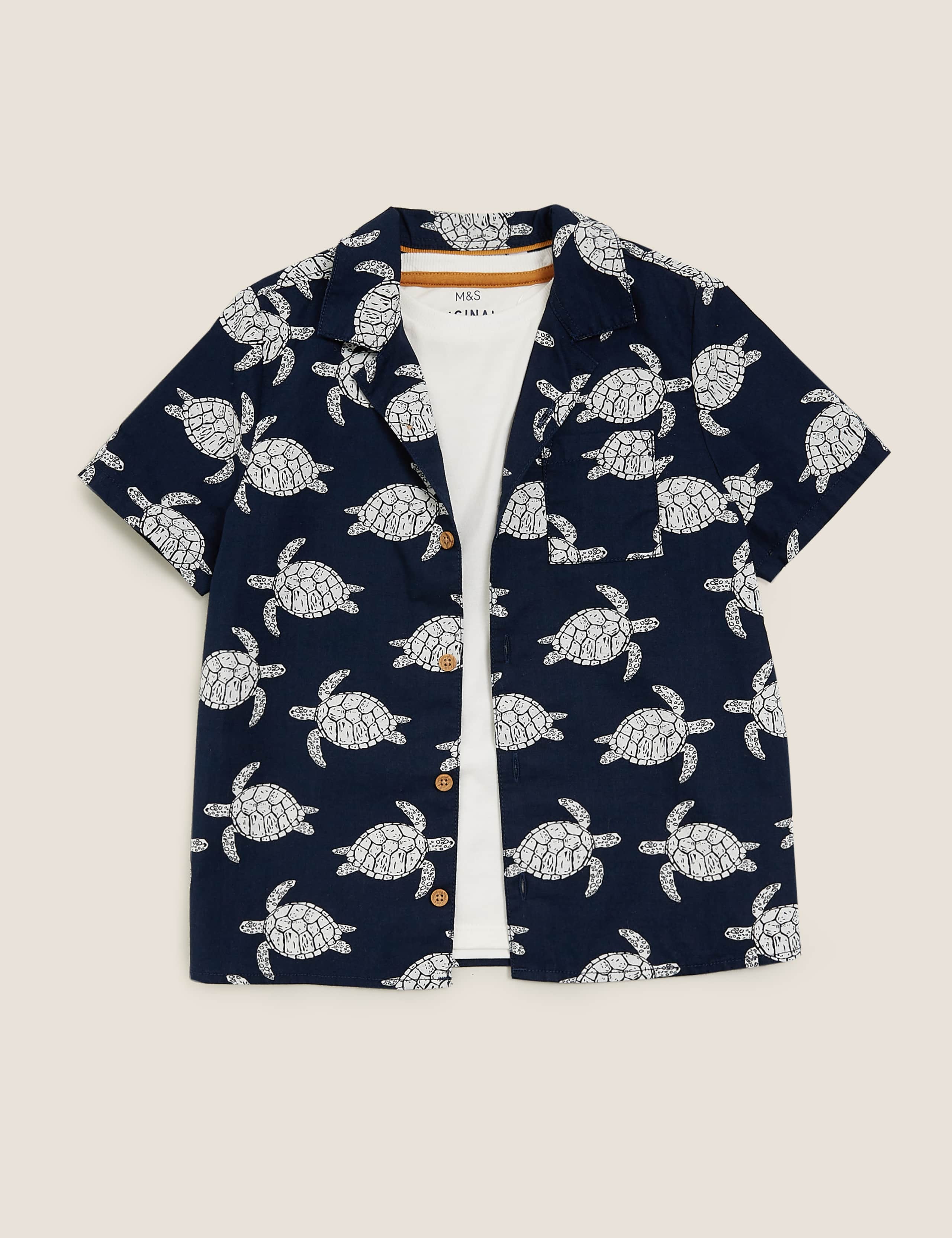 2pc Pure Cotton Turtle Print Shirt with Shirt (2-7 yrs) 1 of 1