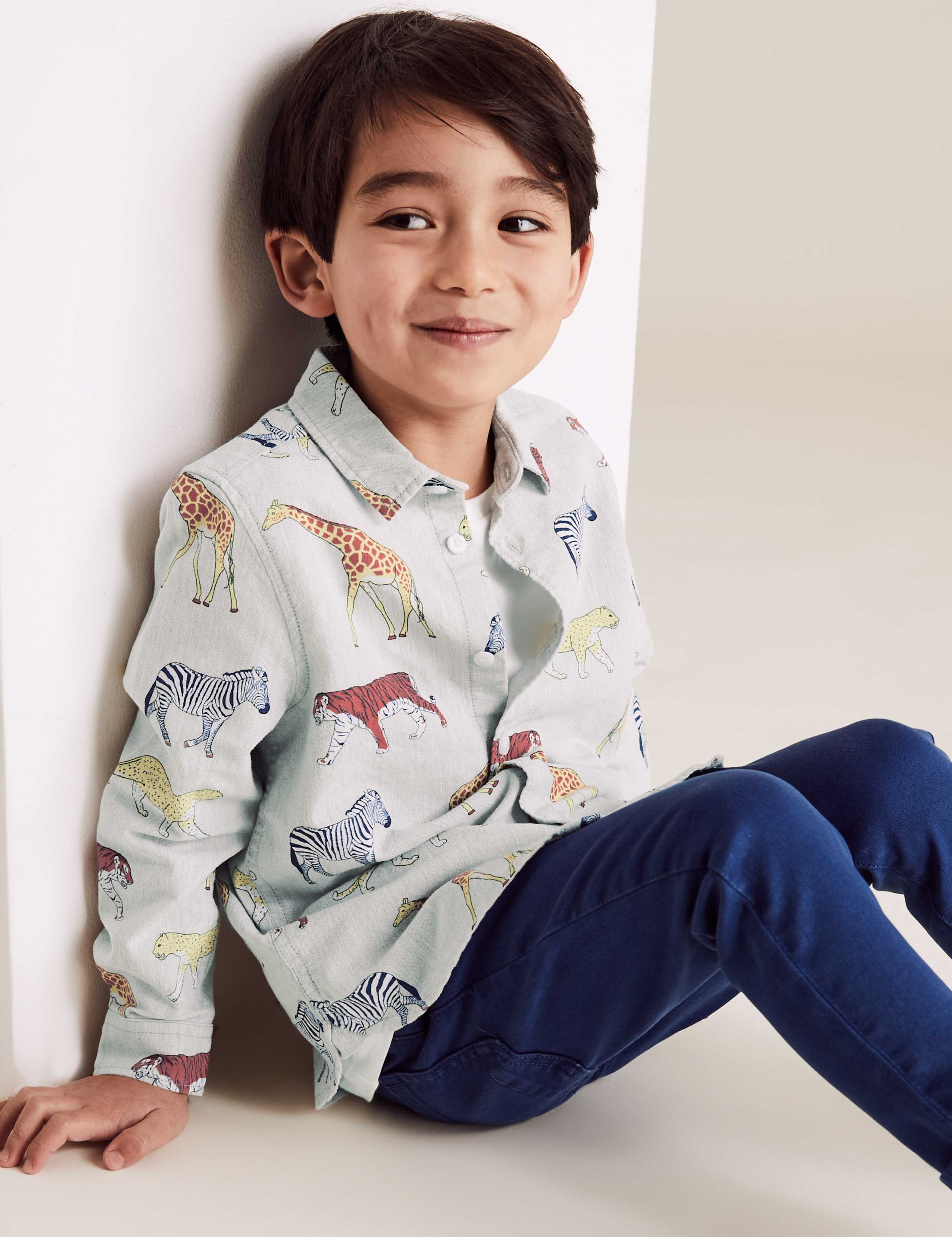 Pure Cotton Animal Print Shirt (2-7 Yrs) 1 of 3