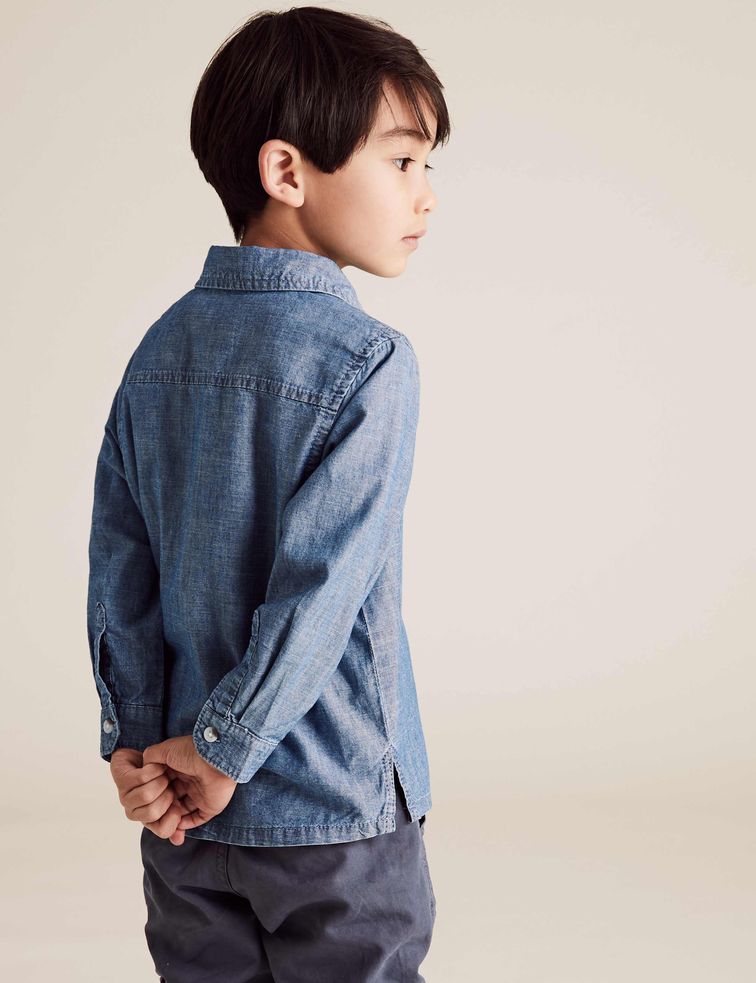2pc Pure Cotton Denim Shirt with T-Shirt (2-7 Yrs) 4 of 5