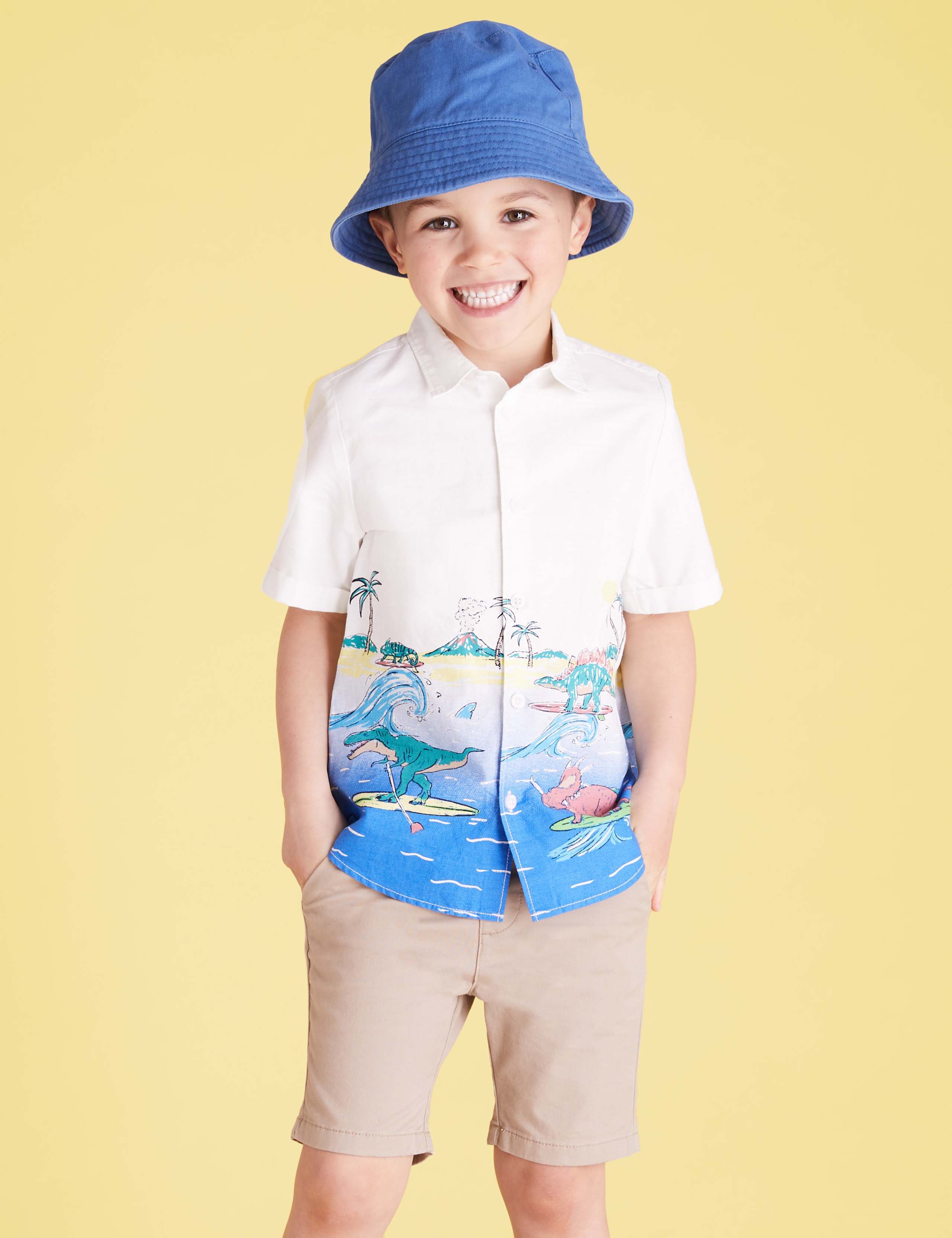 Pure Cotton Dinosaur Print Shirt (2-7 Yrs) 1 of 4