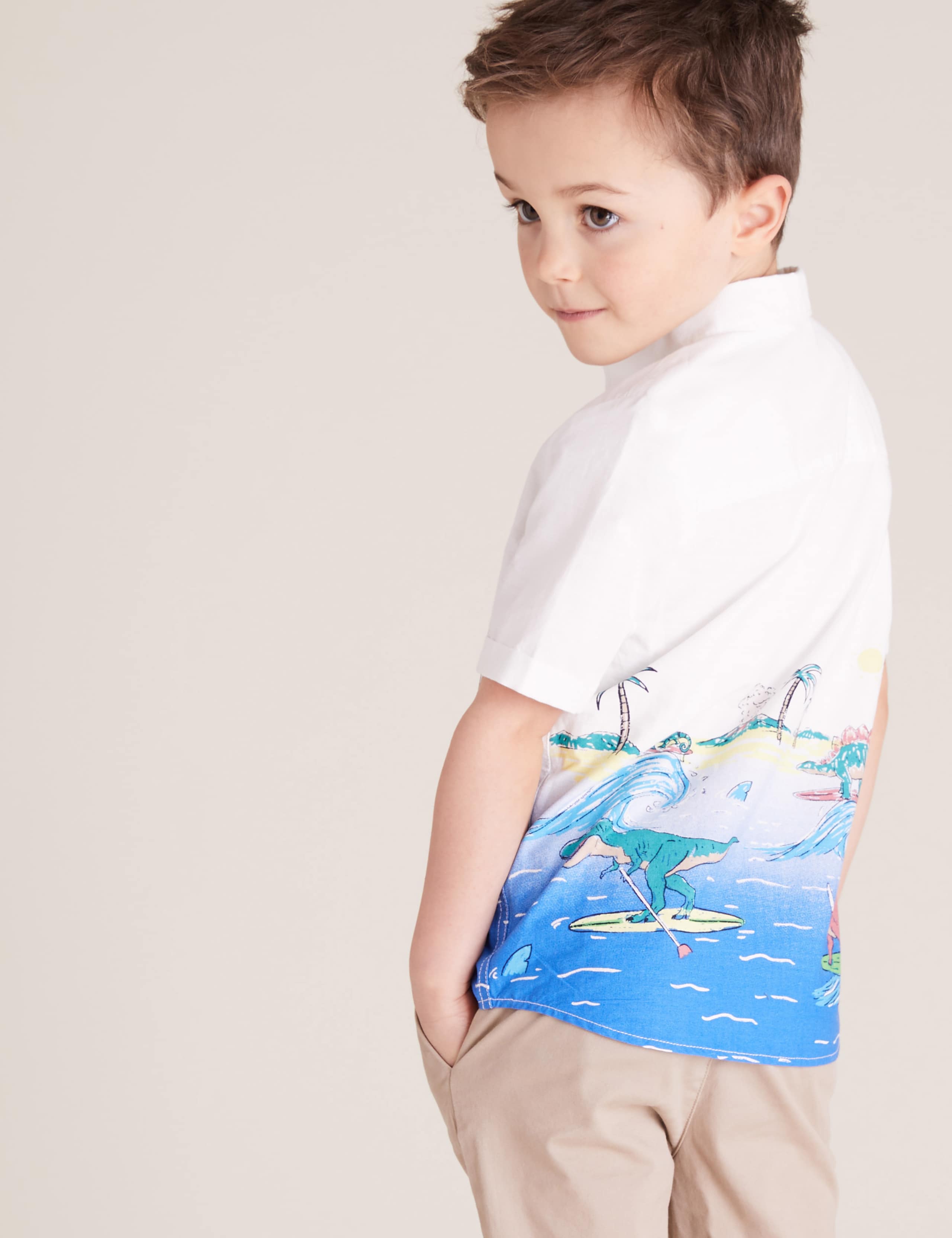 Pure Cotton Dinosaur Print Shirt (2-7 Yrs) 3 of 4