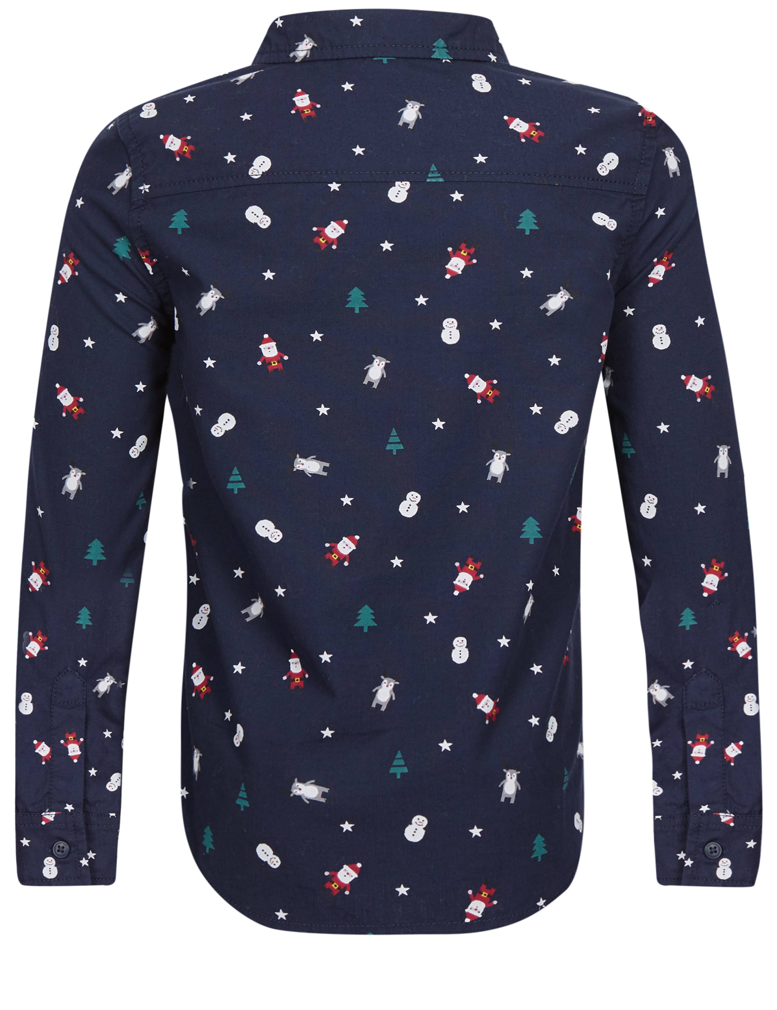 Pure Cotton All Over Santa Print Shirt (3 Months - 6 Years) 5 of 5